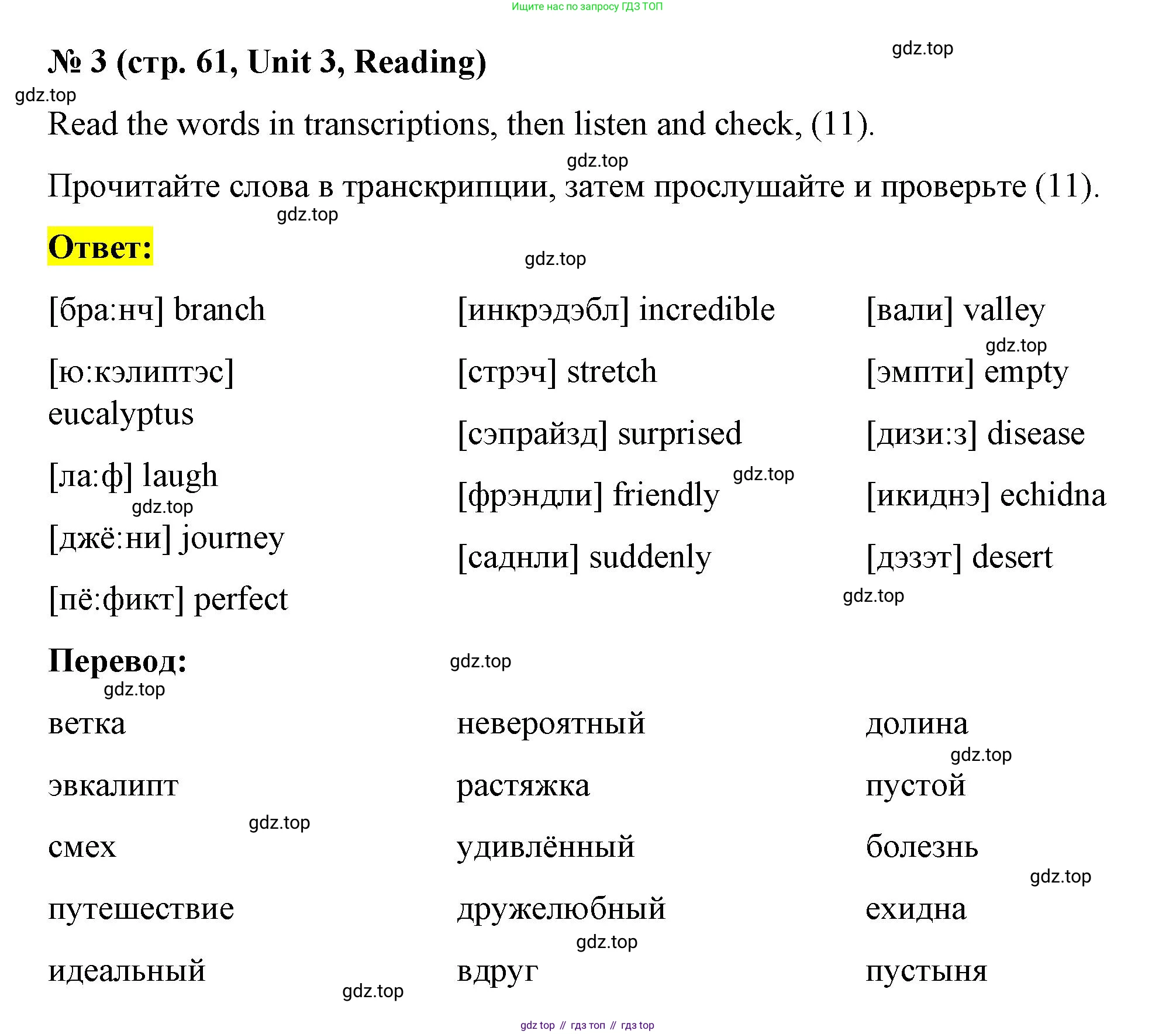 Английский язык (english), 7 класс рабочая тетрадь, авторы: Афанасьева Ольга Васильевна (Afanasyeva Olga), Михеева Ирина Владимировна (Mikheeva Irina), Баранова Ксения Михайловна (Baranova Ksenia), издательство Просвещение, Москва, 2024, белого цвета, страница 61, номер 3, Решение 2024