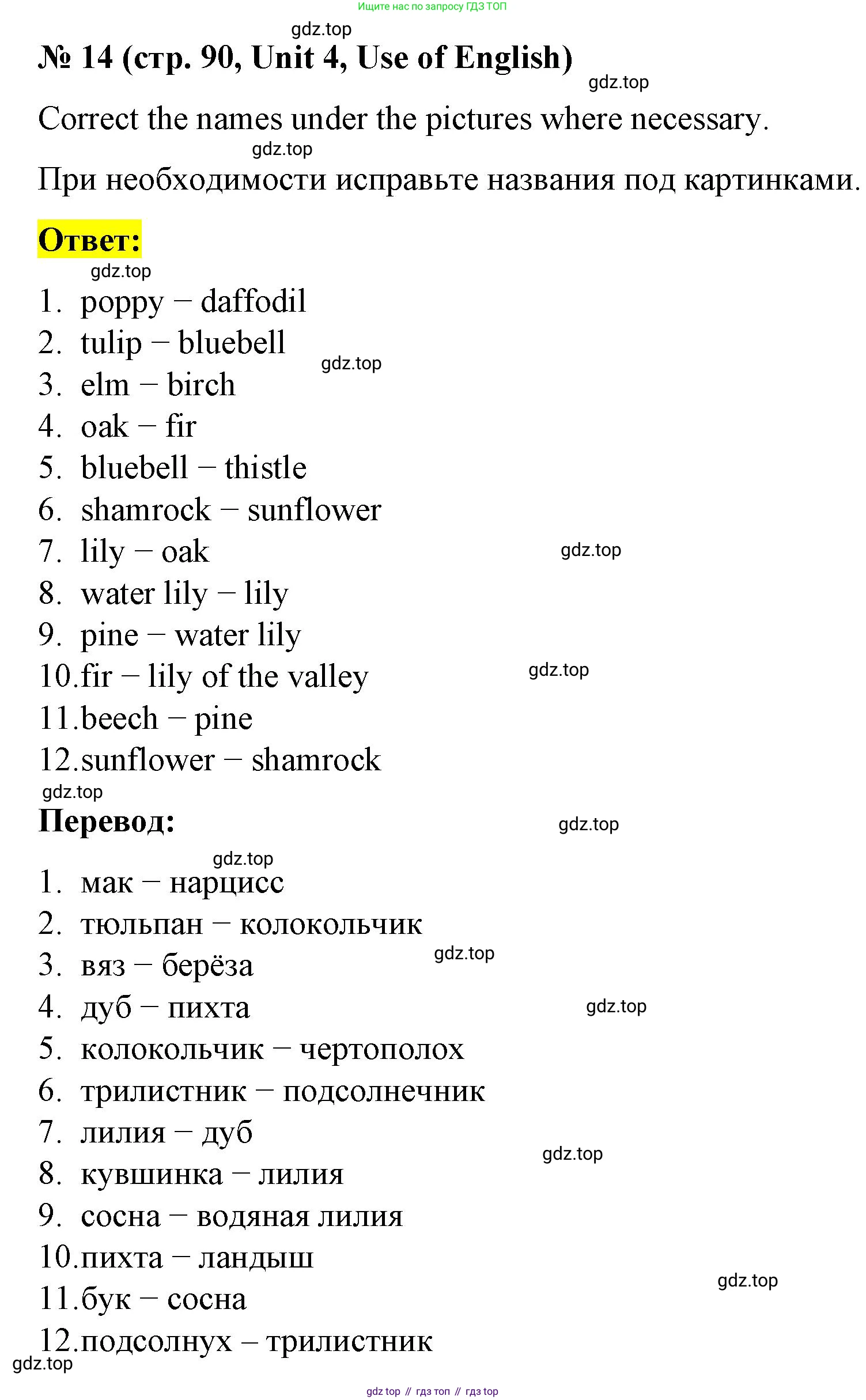 Английский язык (english), 7 класс рабочая тетрадь, авторы: Афанасьева Ольга Васильевна (Afanasyeva Olga), Михеева Ирина Владимировна (Mikheeva Irina), Баранова Ксения Михайловна (Baranova Ksenia), издательство Просвещение, Москва, 2024, белого цвета, страница 90, номер 14, Решение 2024