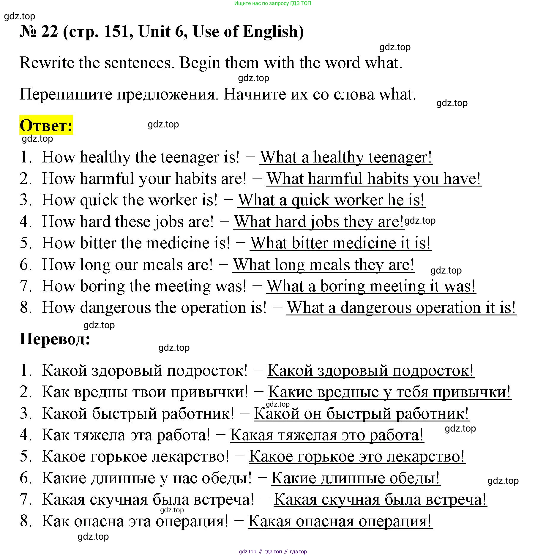 Английский язык (english), 7 класс рабочая тетрадь, авторы: Афанасьева Ольга Васильевна (Afanasyeva Olga), Михеева Ирина Владимировна (Mikheeva Irina), Баранова Ксения Михайловна (Baranova Ksenia), издательство Просвещение, Москва, 2024, белого цвета, страница 151, номер 22, Решение 2024