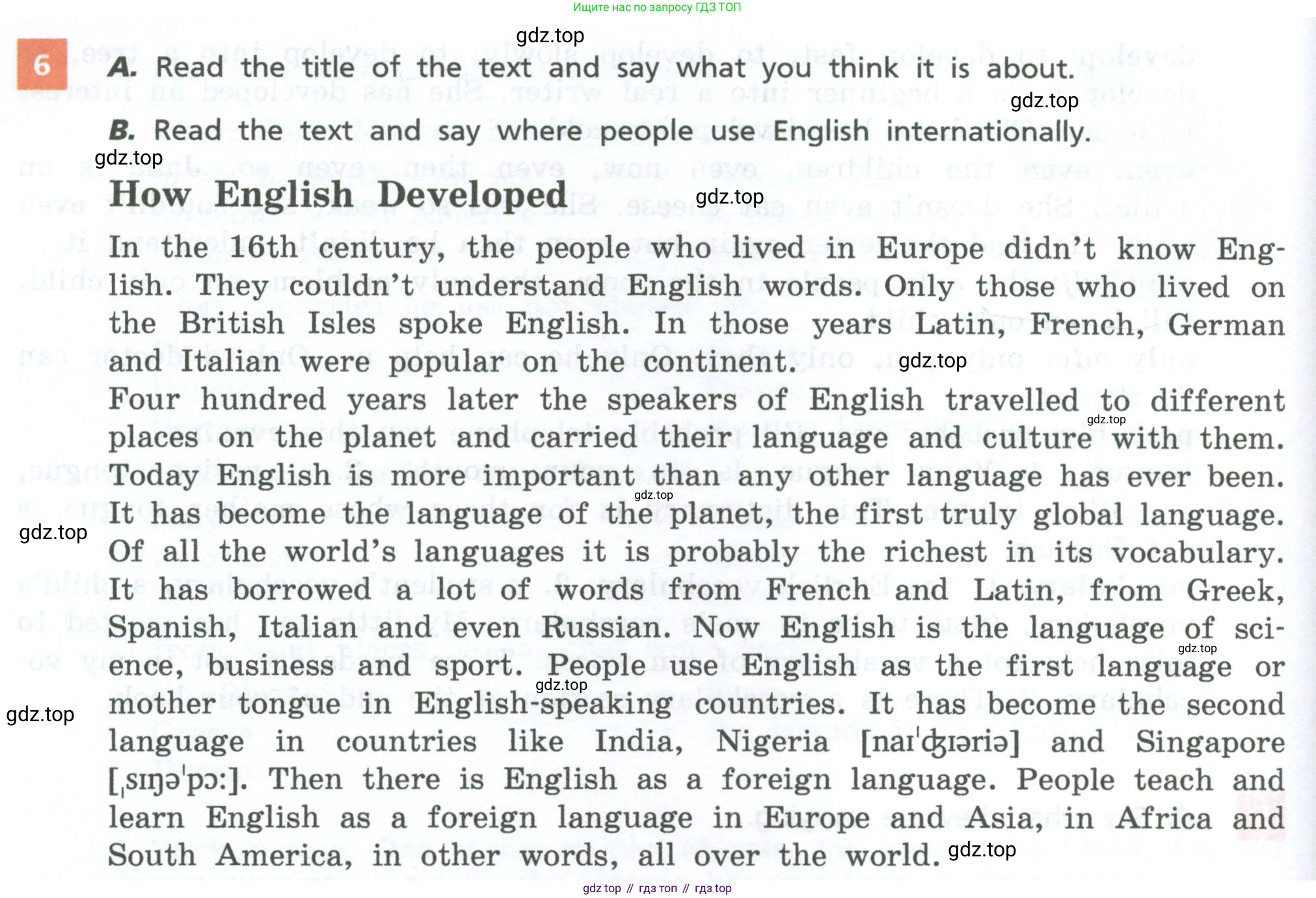 Английский язык (english), 7 класс Учебник, авторы: Афанасьева Ольга Васильевна (Afanasyeva Olga), Михеева Ирина Владимировна (Mikheeva Irina), Баранова Ксения Михайловна (Baranova Ksenia), издательство Просвещение, Москва, 2024, Часть 1, страница 60, номер 6, Условие 2024