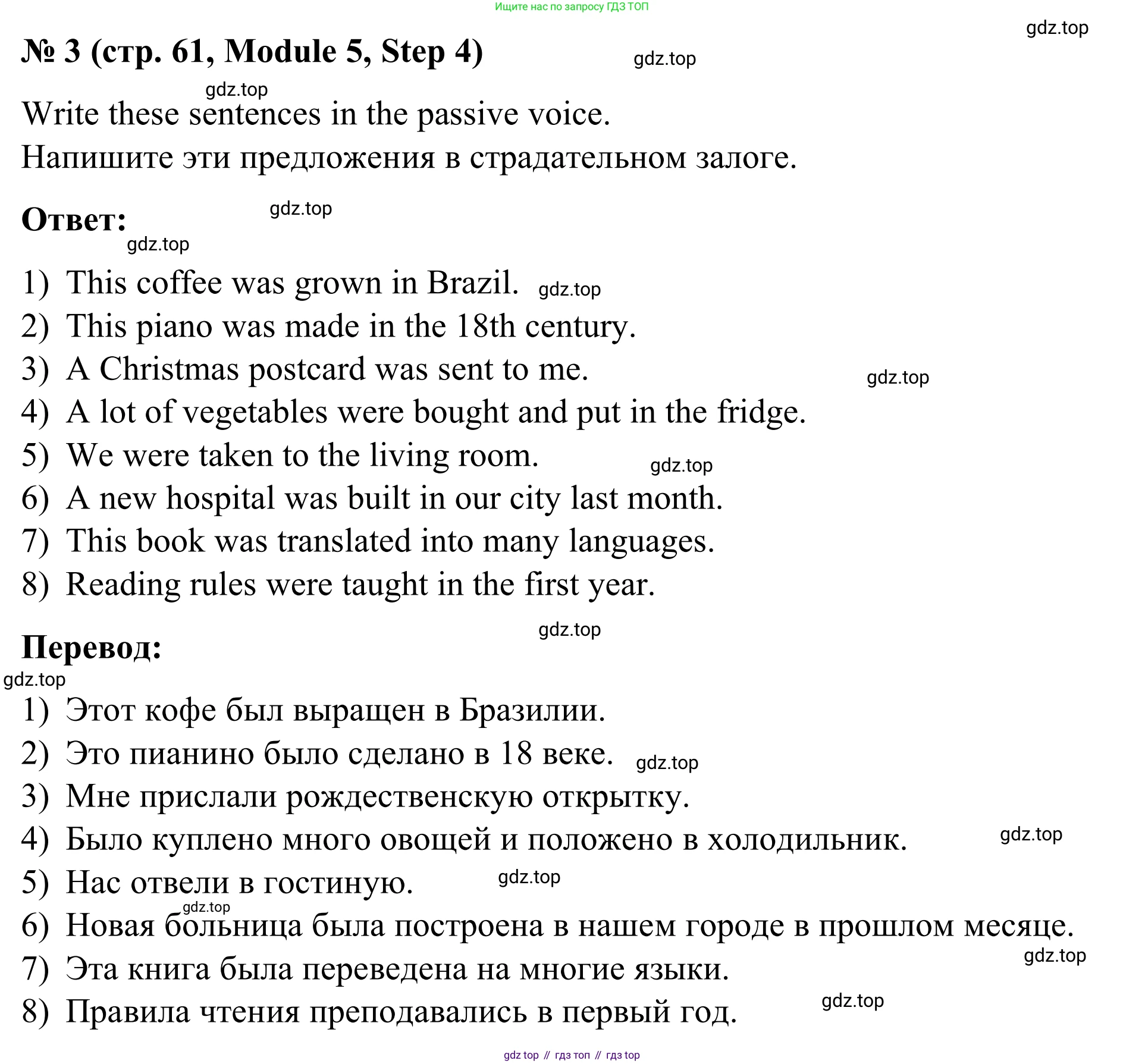 Английский язык (english), 7 класс Учебник, авторы: Афанасьева Ольга Васильевна (Afanasyeva Olga), Михеева Ирина Владимировна (Mikheeva Irina), Баранова Ксения Михайловна (Baranova Ksenia), издательство Просвещение, Москва, 2024, Часть 2, страница 61, номер 3, Решение 2024