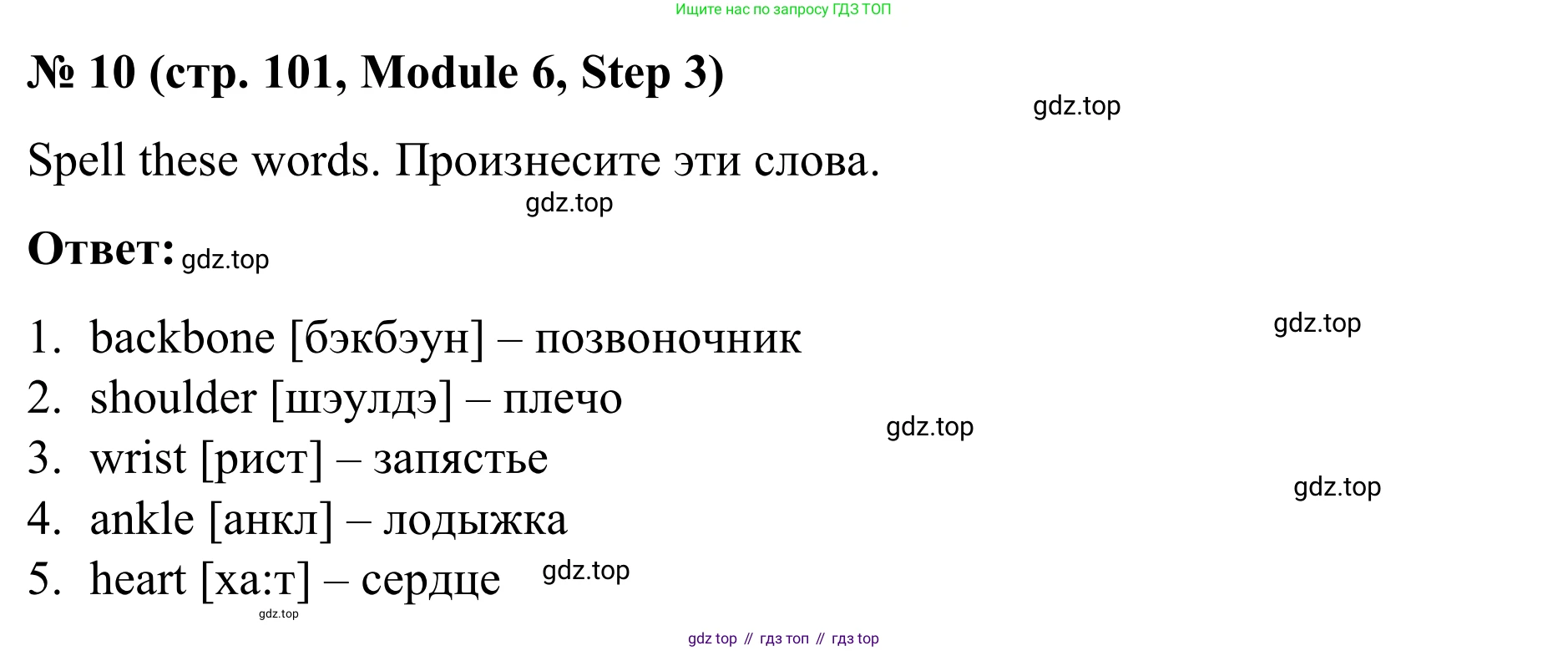 Английский язык (english), 7 класс Учебник, авторы: Афанасьева Ольга Васильевна (Afanasyeva Olga), Михеева Ирина Владимировна (Mikheeva Irina), Баранова Ксения Михайловна (Baranova Ksenia), издательство Просвещение, Москва, 2024, Часть 2, страница 101, номер 10, Решение 2024