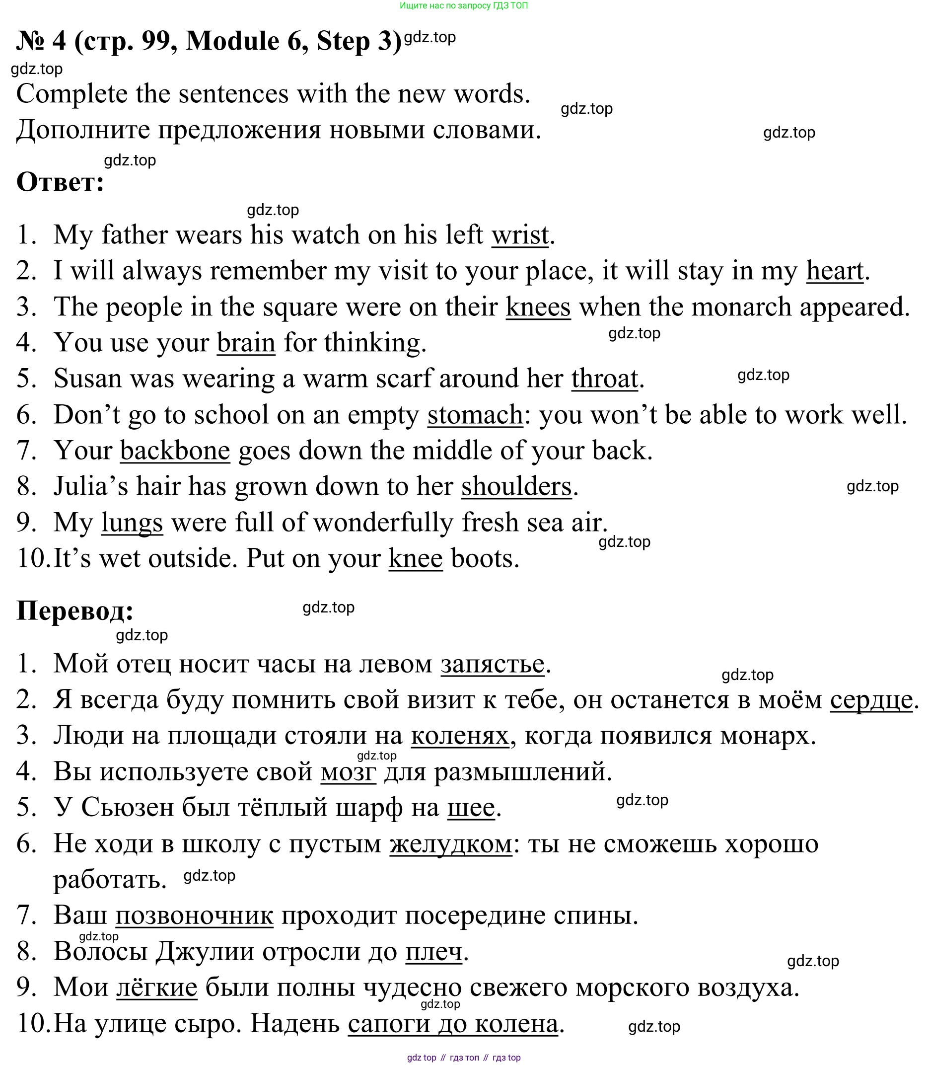 Английский язык (english), 7 класс Учебник, авторы: Афанасьева Ольга Васильевна (Afanasyeva Olga), Михеева Ирина Владимировна (Mikheeva Irina), Баранова Ксения Михайловна (Baranova Ksenia), издательство Просвещение, Москва, 2024, Часть 2, страница 99, номер 4, Решение 2024