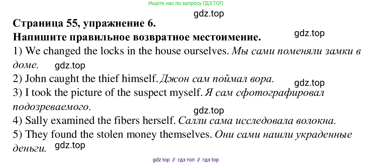 Английский язык (english), 7 класс Рабочая тетрадь (workbook), авторы: Баранова Ксения Михайловна (Baranova Ksenia), Дули Дженни (Dooley Jenny), Копылова Виктория Викторовна (Kopylova Victoria), Мильруд Радислав Петрович (Millrood Radislav), Эванс Вирджиния (Evans Virginia), издательство Просвещение, Москва, 2023, белого цвета, страница 55, номер 6, Решение 1 (2023-2027)