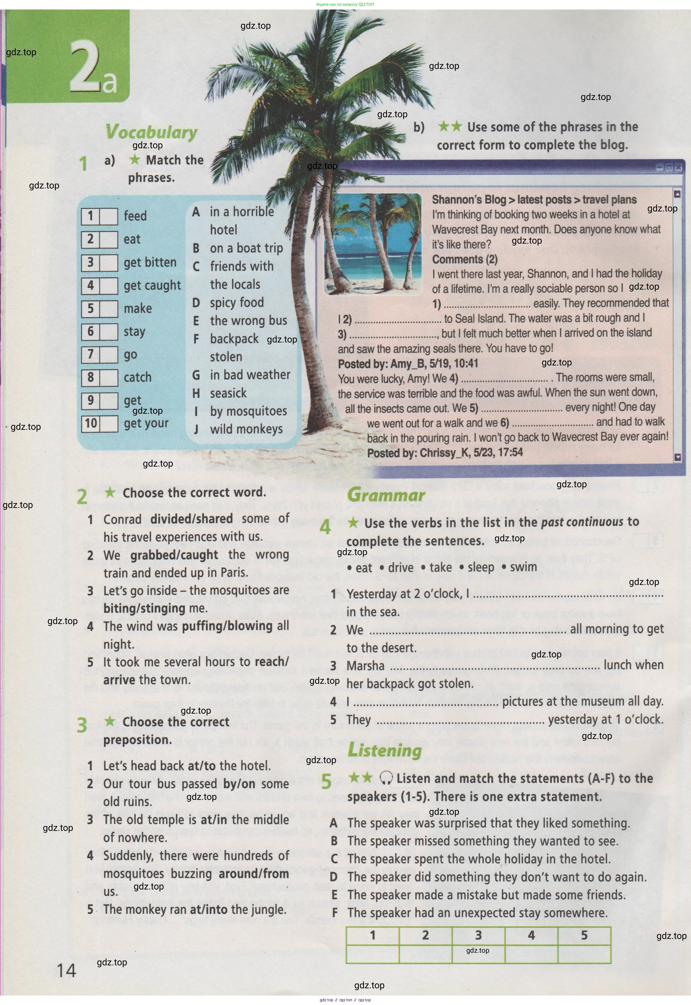Английский язык (english), 7 класс Рабочая тетрадь (workbook), авторы: Баранова Ксения Михайловна (Baranova Ksenia), Дули Дженни (Dooley Jenny), Копылова Виктория Викторовна (Kopylova Victoria), Мильруд Радислав Петрович (Millrood Radislav), Эванс Вирджиния (Evans Virginia), издательство Просвещение, Москва, 2023, белого цвета, страница 14