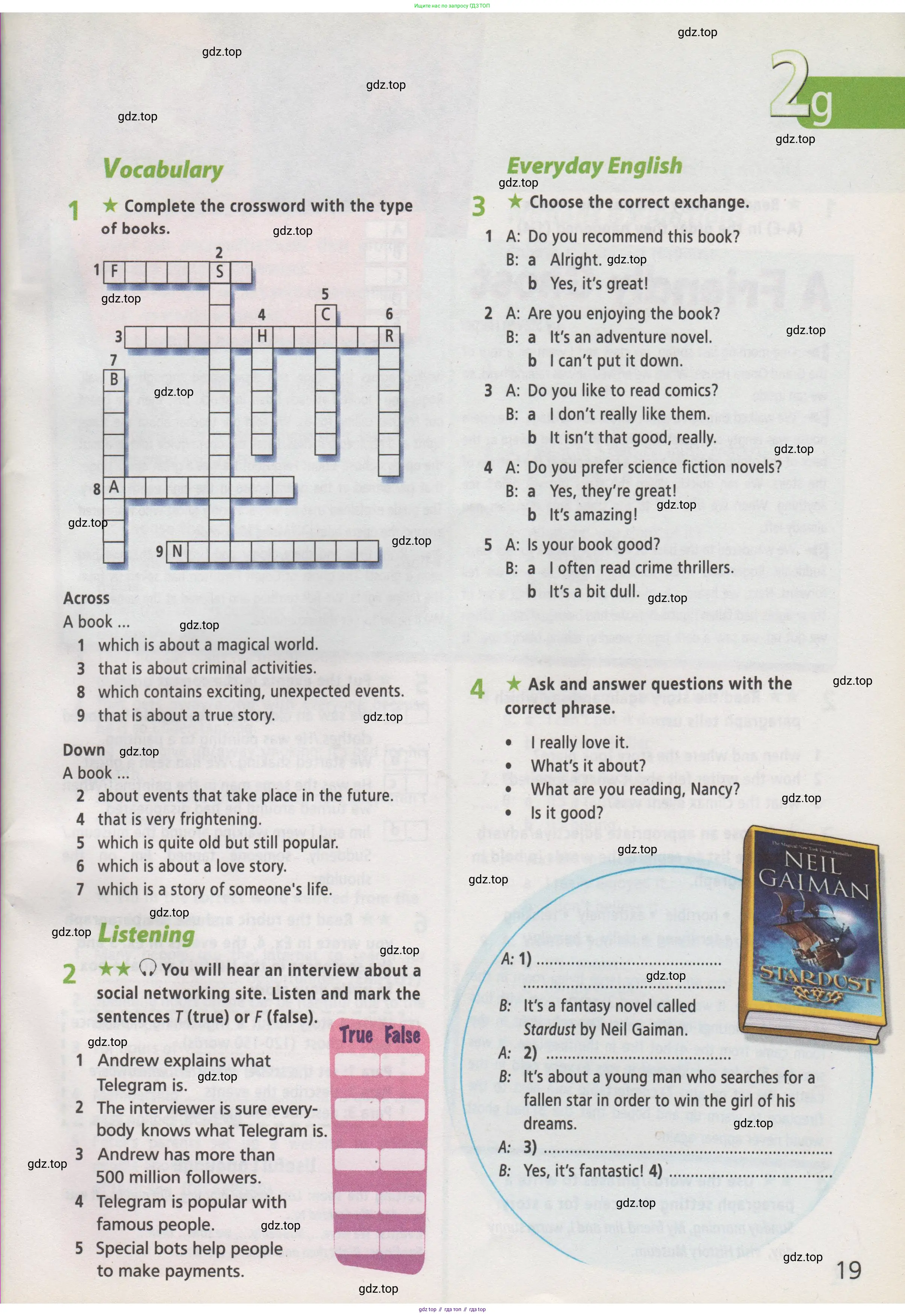 Английский язык (english), 7 класс Рабочая тетрадь (workbook), авторы: Баранова Ксения Михайловна (Baranova Ksenia), Дули Дженни (Dooley Jenny), Копылова Виктория Викторовна (Kopylova Victoria), Мильруд Радислав Петрович (Millrood Radislav), Эванс Вирджиния (Evans Virginia), издательство Просвещение, Москва, 2023, белого цвета, страница 19