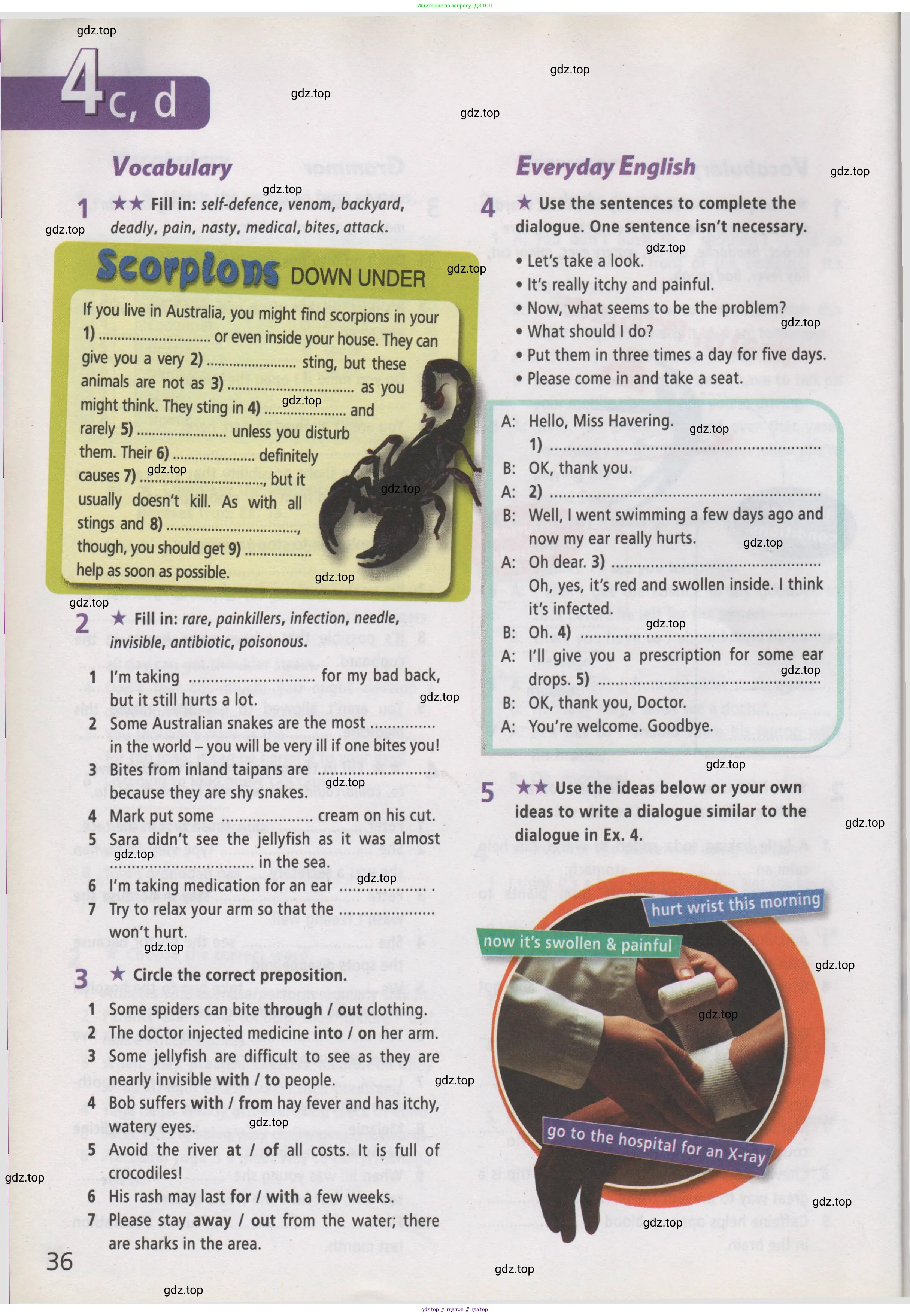 Английский язык (english), 7 класс Рабочая тетрадь (workbook), авторы: Баранова Ксения Михайловна (Baranova Ksenia), Дули Дженни (Dooley Jenny), Копылова Виктория Викторовна (Kopylova Victoria), Мильруд Радислав Петрович (Millrood Radislav), Эванс Вирджиния (Evans Virginia), издательство Просвещение, Москва, 2023, белого цвета, страница 36