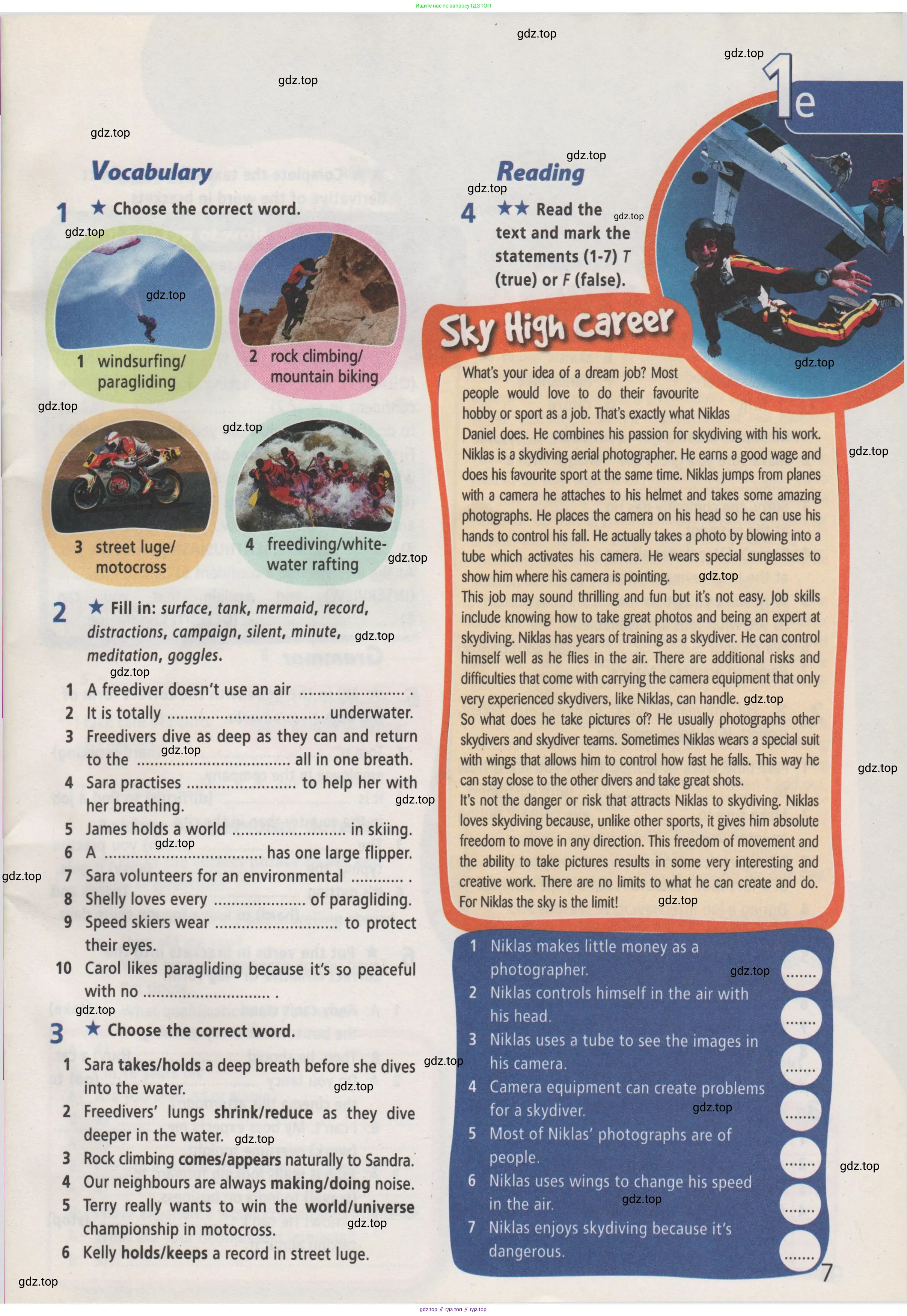 Английский язык (english), 7 класс Рабочая тетрадь (workbook), авторы: Баранова Ксения Михайловна (Baranova Ksenia), Дули Дженни (Dooley Jenny), Копылова Виктория Викторовна (Kopylova Victoria), Мильруд Радислав Петрович (Millrood Radislav), Эванс Вирджиния (Evans Virginia), издательство Просвещение, Москва, 2023, белого цвета, страница 7