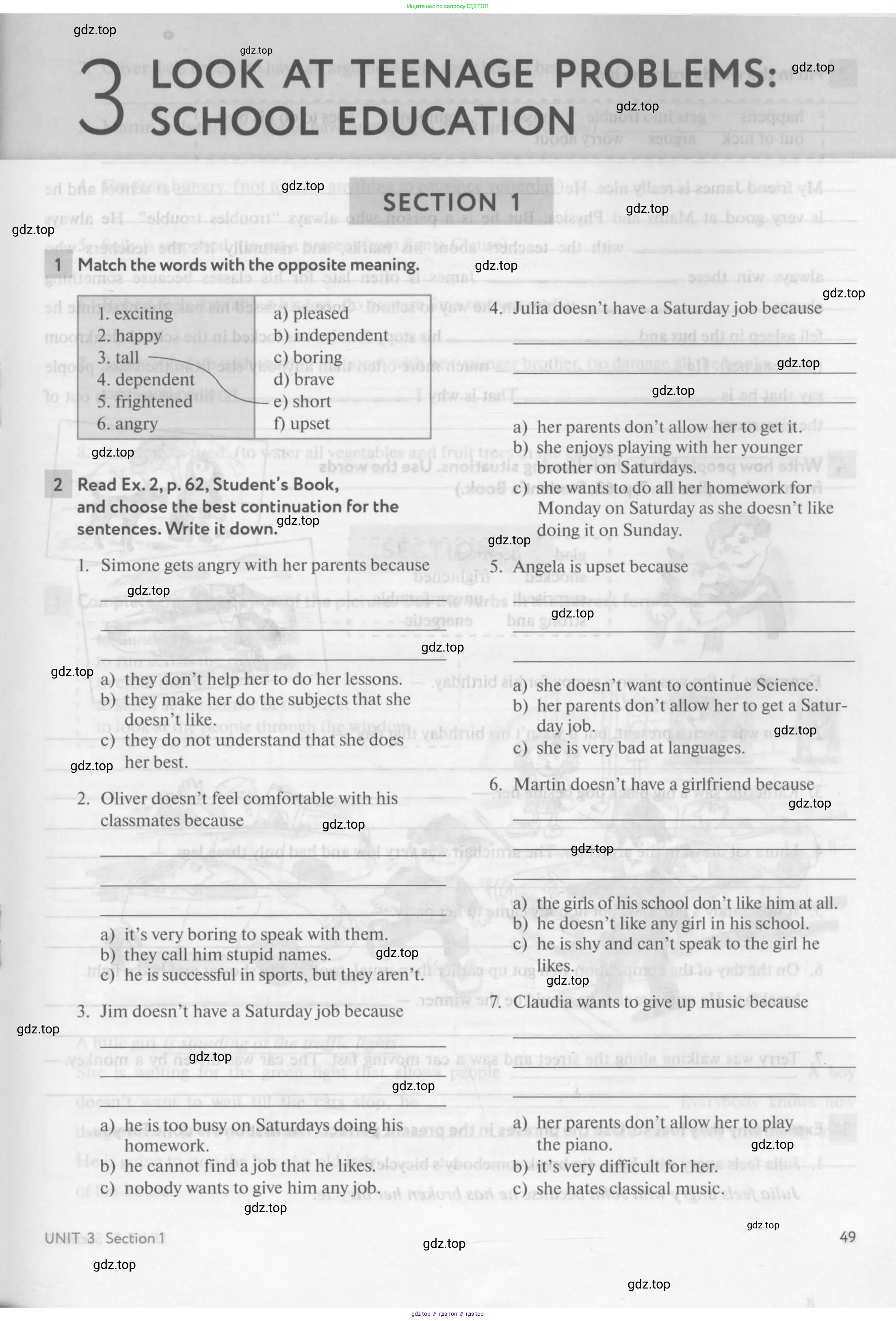 Английский язык (english), 7 класс рабочая тетрадь с контрольными работами (workbook + tests), авторы: Биболетова Мерем Забатовна, Бабушис Елена Евгеньевна, издательство Аст-Астрель, Москва, 2016, страница 49