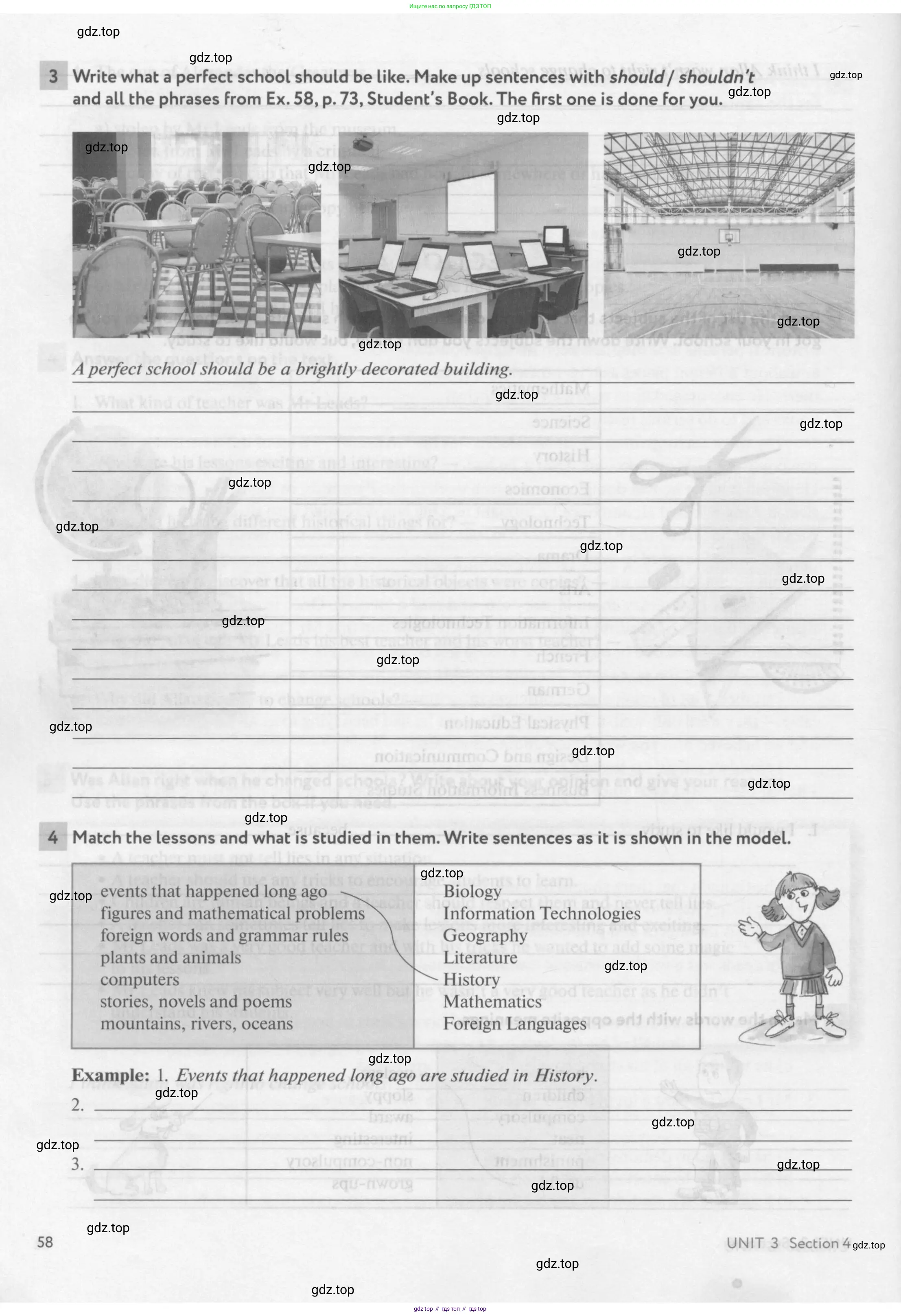 Английский язык (english), 7 класс рабочая тетрадь с контрольными работами (workbook + tests), авторы: Биболетова Мерем Забатовна, Бабушис Елена Евгеньевна, издательство Аст-Астрель, Москва, 2016, страница 58