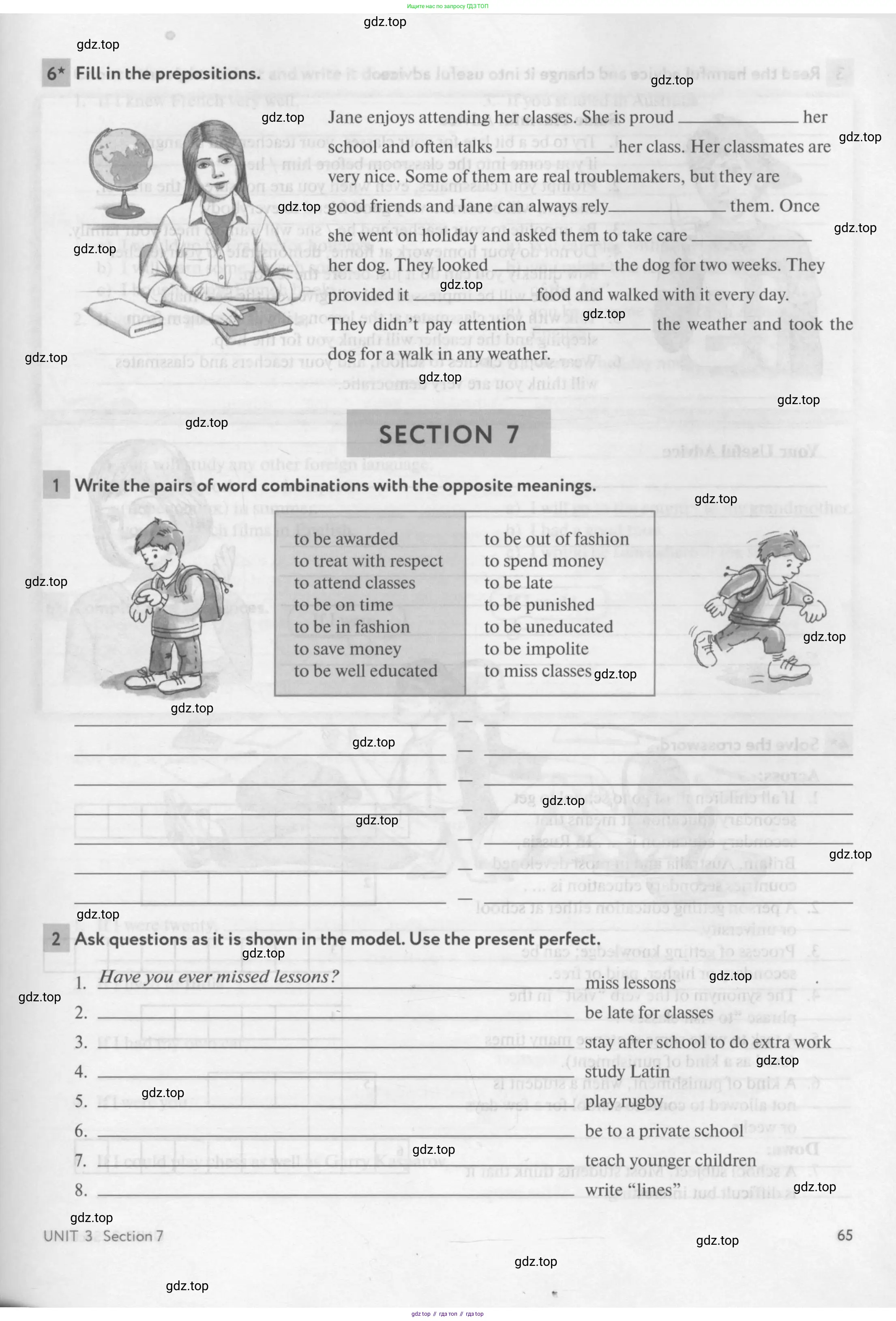 Английский язык (english), 7 класс рабочая тетрадь с контрольными работами (workbook + tests), авторы: Биболетова Мерем Забатовна, Бабушис Елена Евгеньевна, издательство Аст-Астрель, Москва, 2016, страница 65