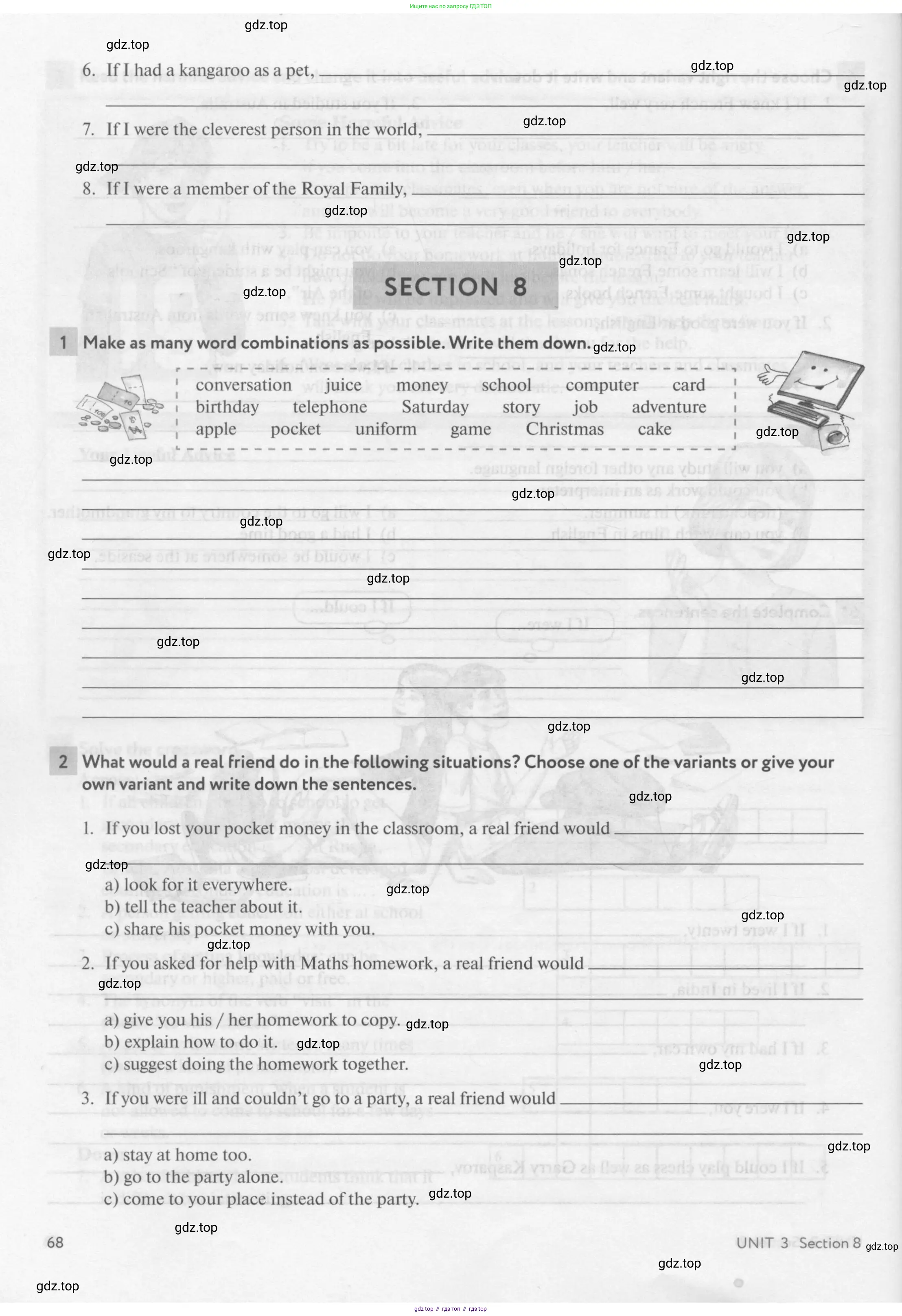 Английский язык (english), 7 класс рабочая тетрадь с контрольными работами (workbook + tests), авторы: Биболетова Мерем Забатовна, Бабушис Елена Евгеньевна, издательство Аст-Астрель, Москва, 2016, страница 68