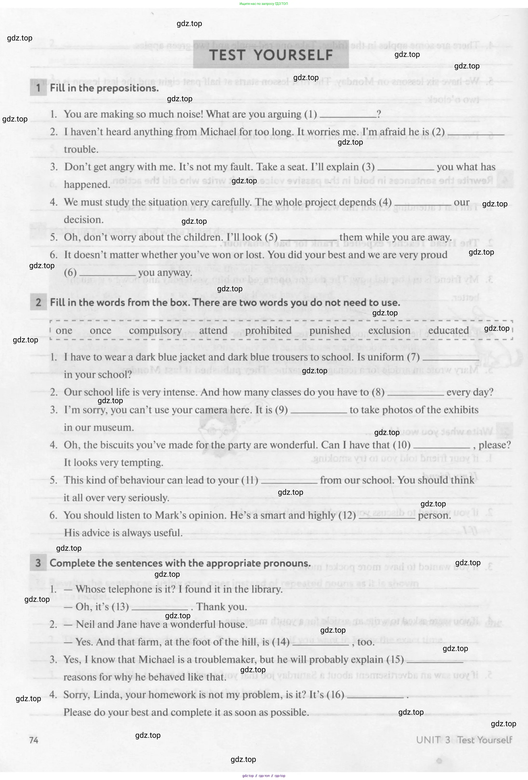 Английский язык (english), 7 класс рабочая тетрадь с контрольными работами (workbook + tests), авторы: Биболетова Мерем Забатовна, Бабушис Елена Евгеньевна, издательство Аст-Астрель, Москва, 2016, страница 74