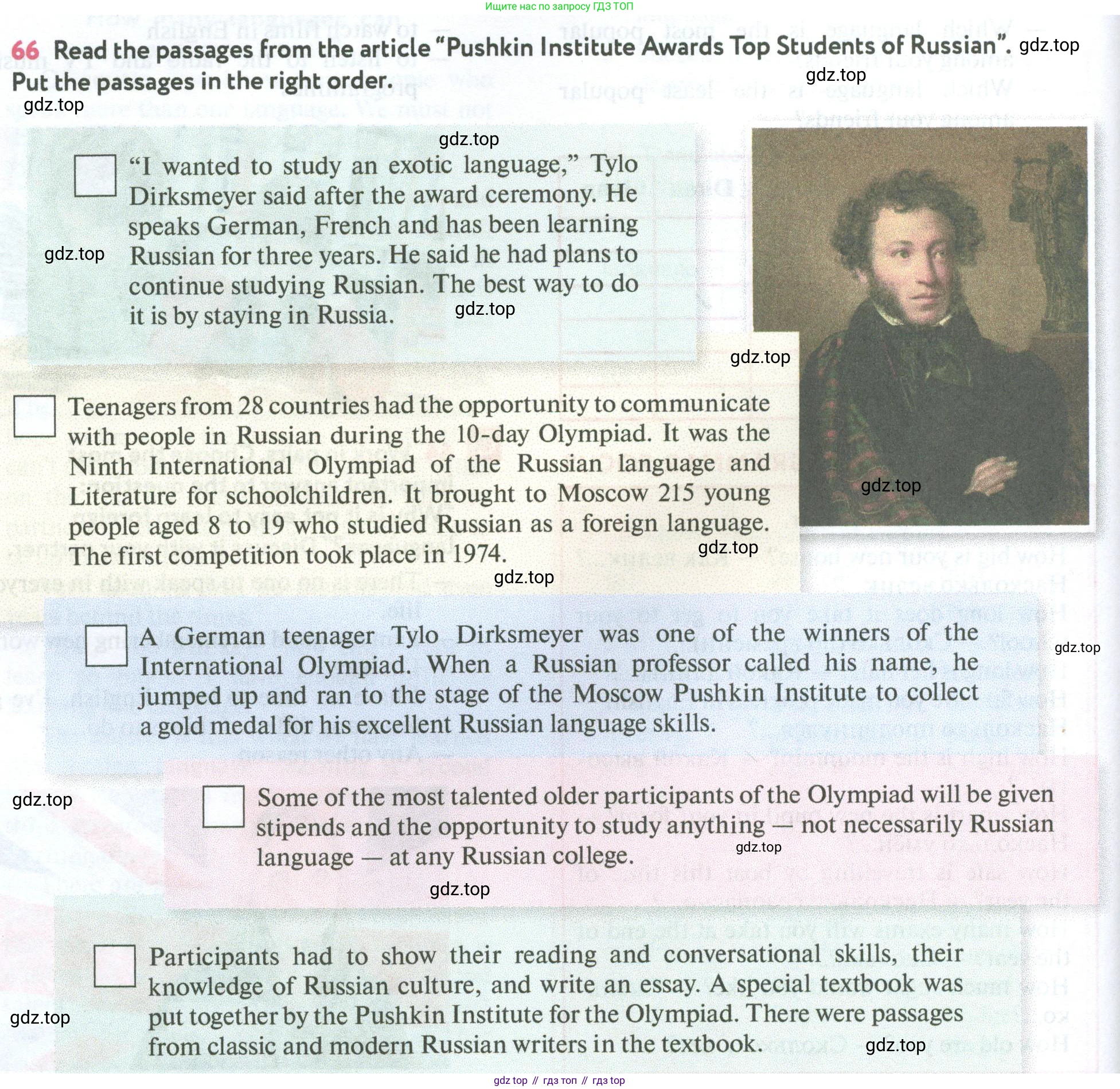 Английский язык (english), 7 класс Учебник (Student's book), автор: Биболетова Мерем Забатовна, издательство Просвещение, Москва, 2023, страница 48, номер 66, Условие 2023-2024