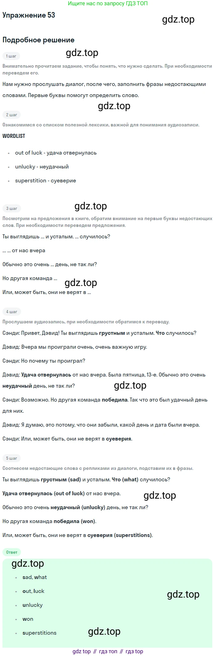 Английский язык (english), 7 класс Учебник (Student's book), автор: Биболетова Мерем Забатовна, издательство Просвещение, Москва, 2023, страница 19, номер 53, Решение 2017-2022