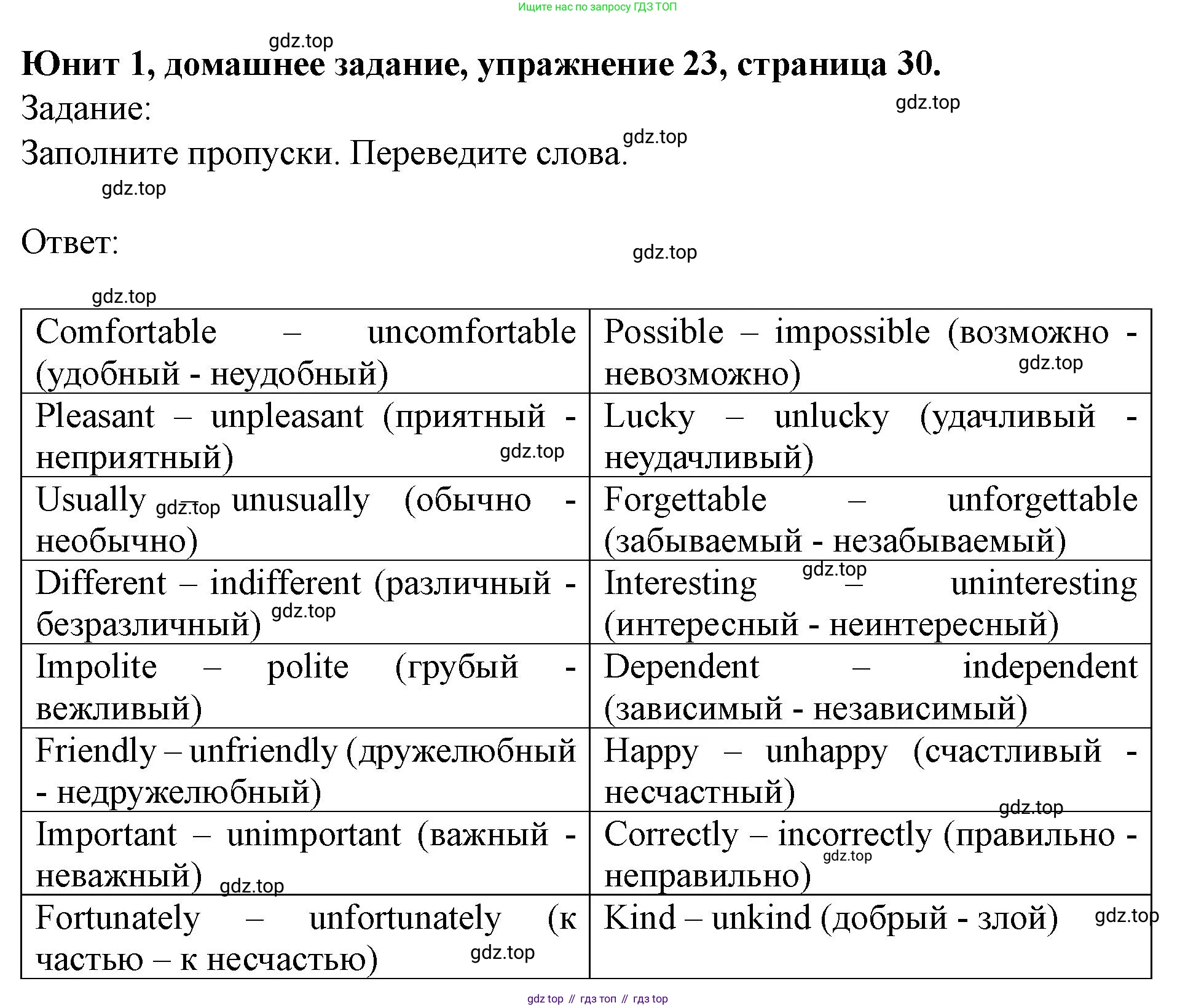 Английский язык (english), 7 класс Учебник (Student's book), автор: Биболетова Мерем Забатовна, издательство Просвещение, Москва, 2023, страница 30, номер 23, Решение 2023