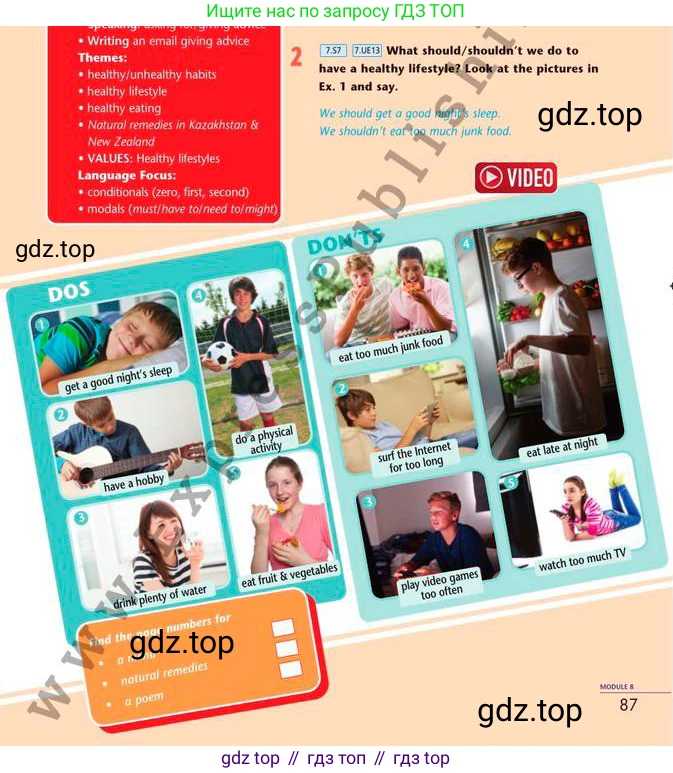 Английский язык (english), 7 класс Учебник (Student's book), авторы: Эванс Вирджиния (Evans Virginia), Дули Дженни (Dooley Jenny), Оби Боб (Obee Bob), издательство Express Publishing, Алматы, 2017, красного цвета, страница 87, номер 2, Условие