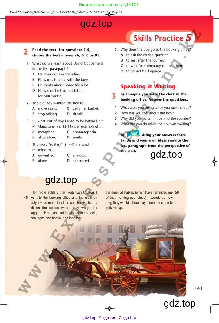Английский язык (english), 7 класс Учебник (Student's book), авторы: Эванс Вирджиния (Evans Virginia), Дули Дженни (Dooley Jenny), Оби Боб (Obee Bob), издательство Express Publishing, Алматы, 2017, красного цвета, страница 141