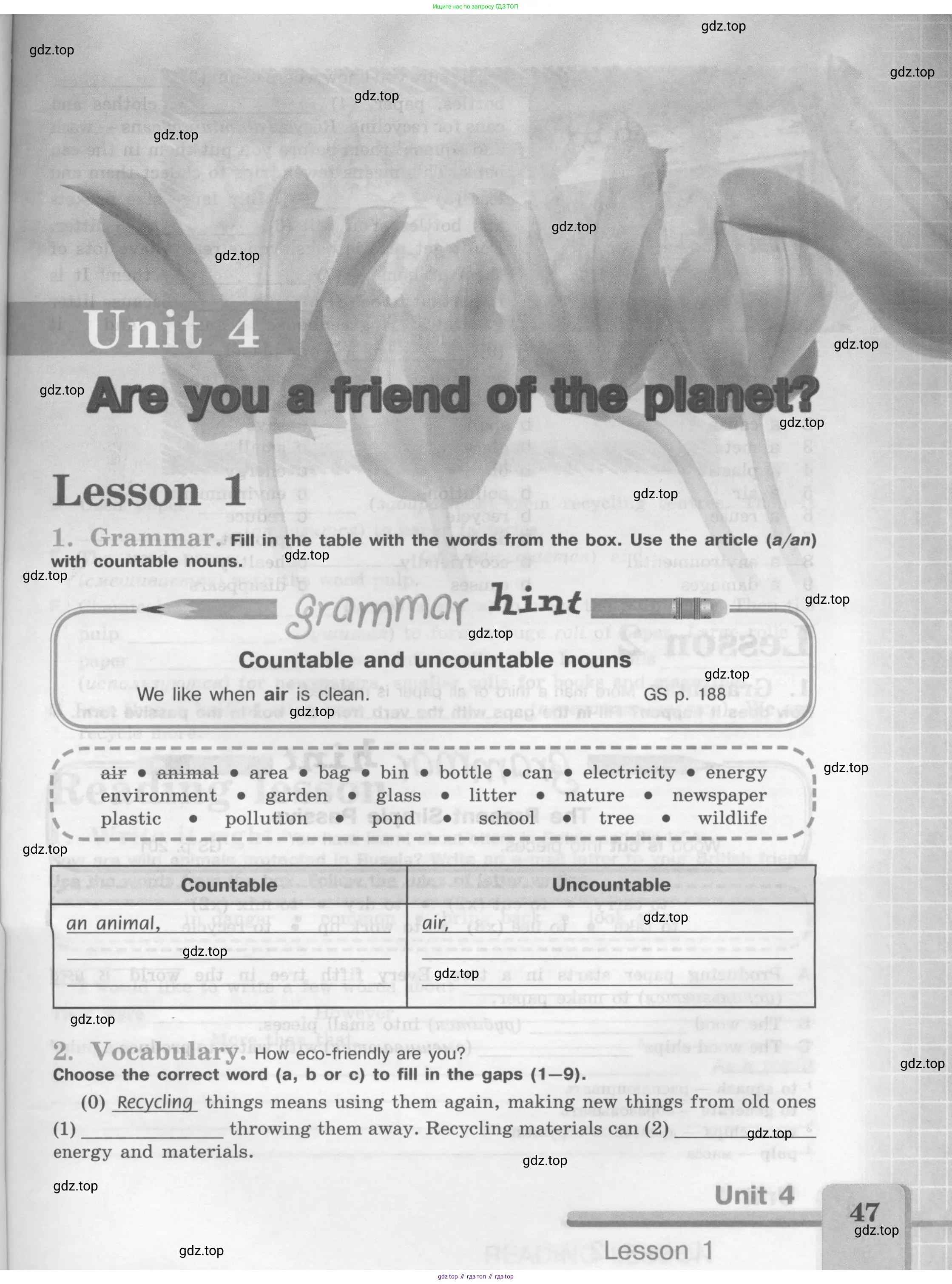 Английский язык (english), 7 класс рабочая тетрадь (activity book), авторы: Кузовлев Владимир Петрович (Kuzovlev Vladimir), Лапа Наталья Михайловна, Перегудова Эльвира Шакировна, Костина Ирина Павловна, Дуванова Ольга Викторовна, Кобец Юлия Николаевна, издательство Просвещение, Москва, 2019, страница 47