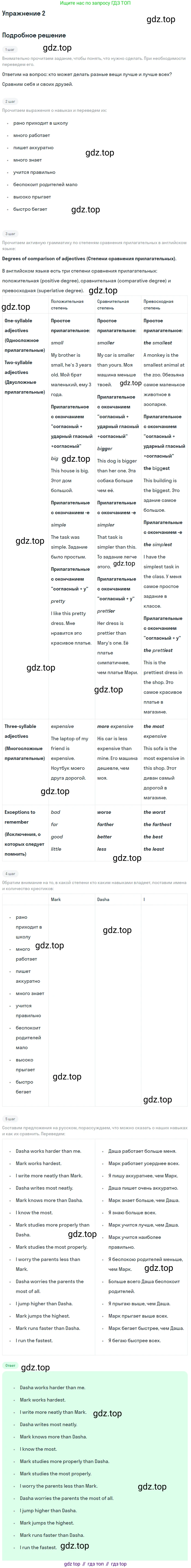 Английский язык (english), 7 класс рабочая тетрадь (activity book), авторы: Кузовлев Владимир Петрович (Kuzovlev Vladimir), Лапа Наталья Михайловна, Перегудова Эльвира Шакировна, Костина Ирина Павловна, Дуванова Ольга Викторовна, Кобец Юлия Николаевна, издательство Просвещение, Москва, 2019, страница 20, номер 2, Решение