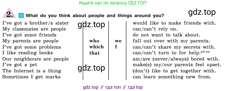 ГДЗ Английский язык (english), 7 класс Учебник (Student's book), авторы: Кузовлев Владимир Петрович (Kuzovlev Vladimir), Лапа Наталья Михайловна, Перегудова Эльвира Шакировна, Костина Ирина Павловна, Дуванова Ольга Викторовна, Кобец Юлия Николаевна, издательство Просвещение, Москва, 2019, страница 90, номер 2, Условие