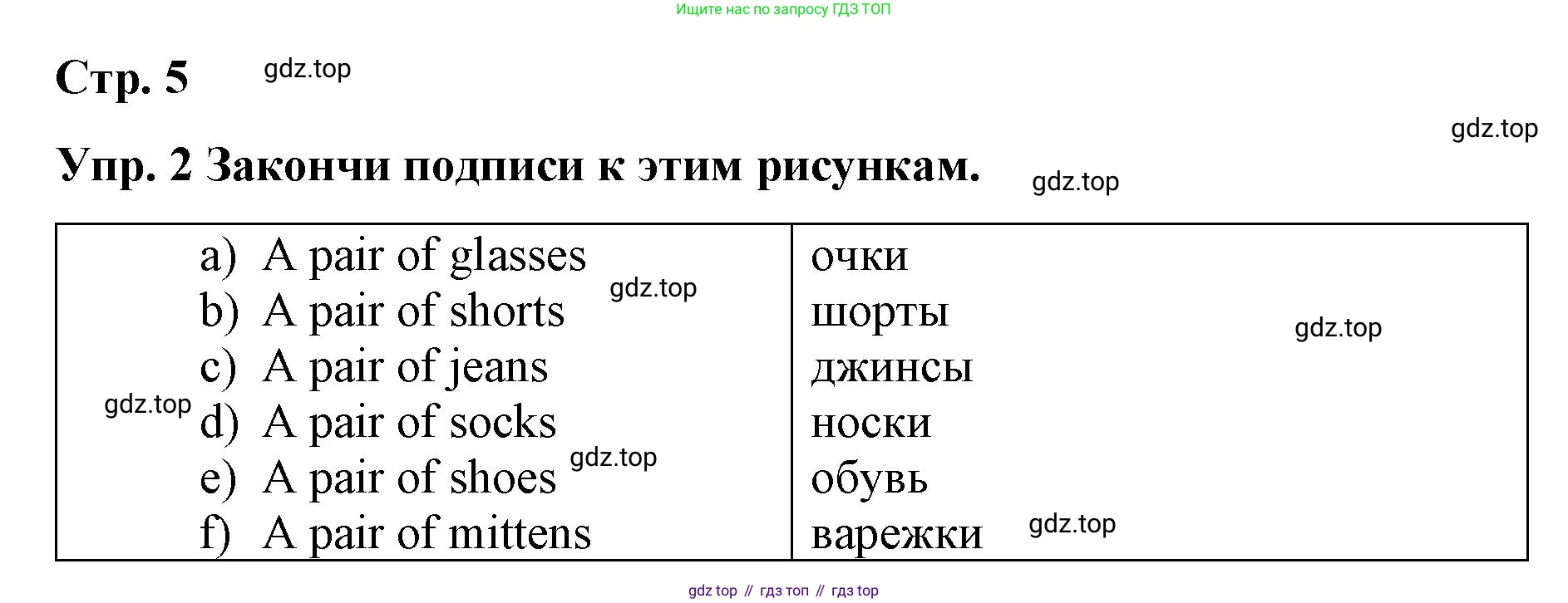 ГДЗ Английский язык (english), 7 класс Контрольные работы, авторы: Афанасьева Ольга Васильевна (Afanasyeva Olga), Михеева Ирина Владимировна (Mikheeva Irina), Баранова Ксения Михайловна (Baranova Ksenia), издательство Просвещение, Москва, 2017, белого цвета, страница 5, номер 2, Решение