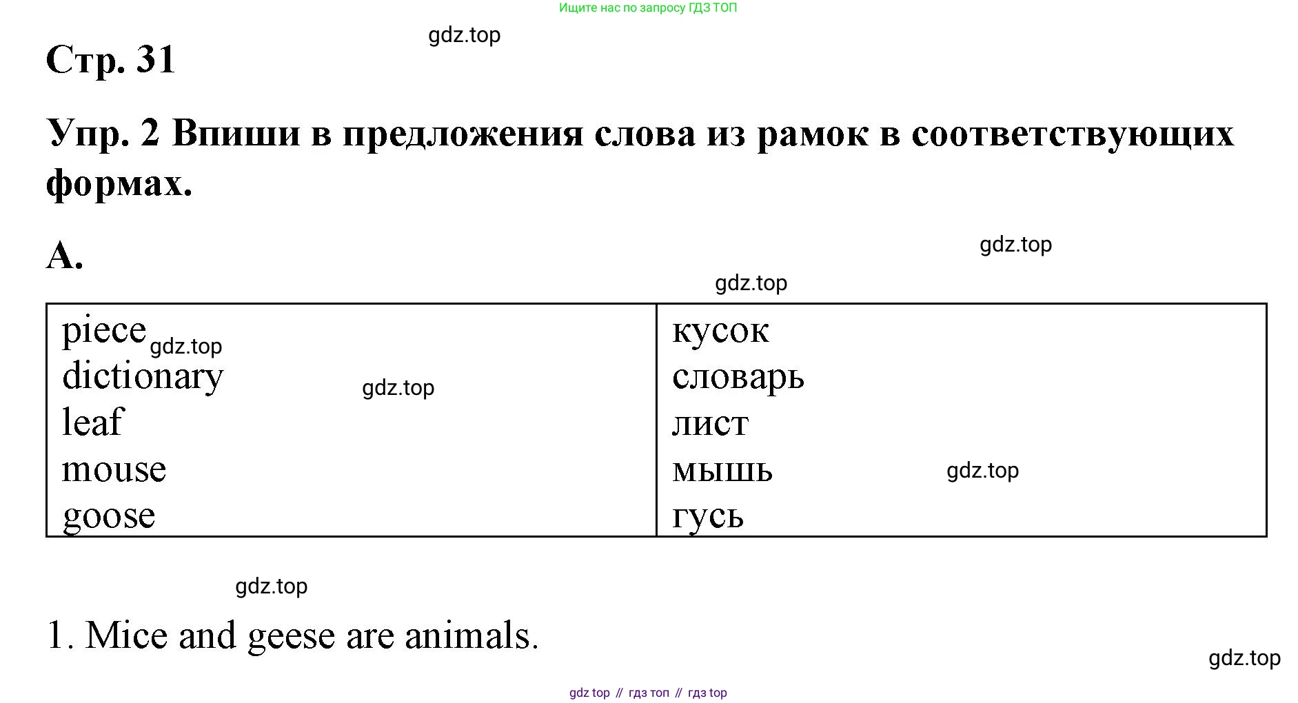 ГДЗ Английский язык (english), 7 класс Контрольные работы, авторы: Афанасьева Ольга Васильевна (Afanasyeva Olga), Михеева Ирина Владимировна (Mikheeva Irina), Баранова Ксения Михайловна (Baranova Ksenia), издательство Просвещение, Москва, 2017, белого цвета, страница 31, номер 2, Решение