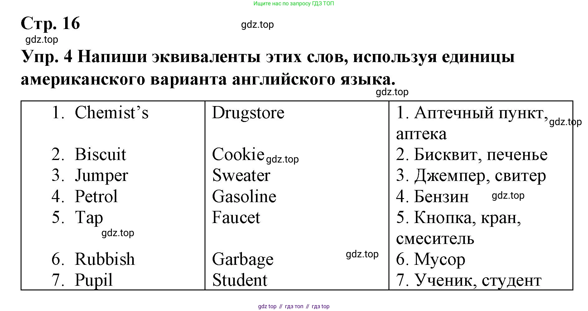 ГДЗ Английский язык (english), 7 класс Контрольные работы, авторы: Афанасьева Ольга Васильевна (Afanasyeva Olga), Михеева Ирина Владимировна (Mikheeva Irina), Баранова Ксения Михайловна (Baranova Ksenia), издательство Просвещение, Москва, 2017, белого цвета, страница 16, номер 4, Решение