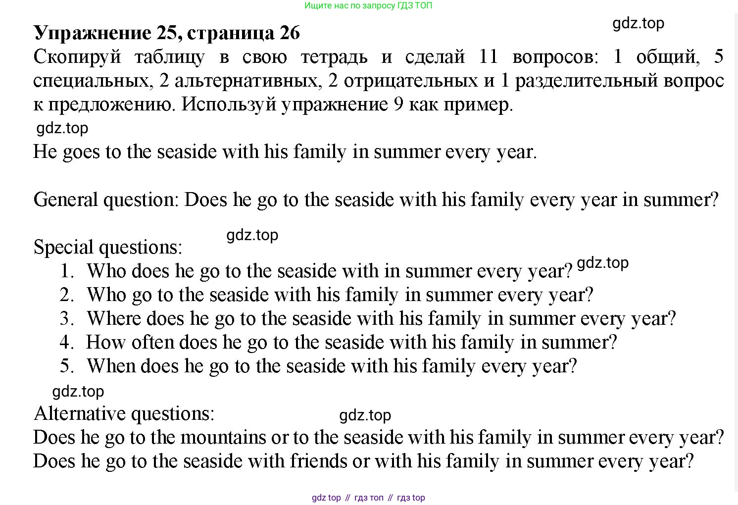 Английский язык (english), 7 класс Грамматический тренажёр, автор: Тимофеева Светлана Леонидовна, издательство Просвещение, Москва, 2023, красного цвета, страница 26, номер 25, Решение 1 (2023-2027)