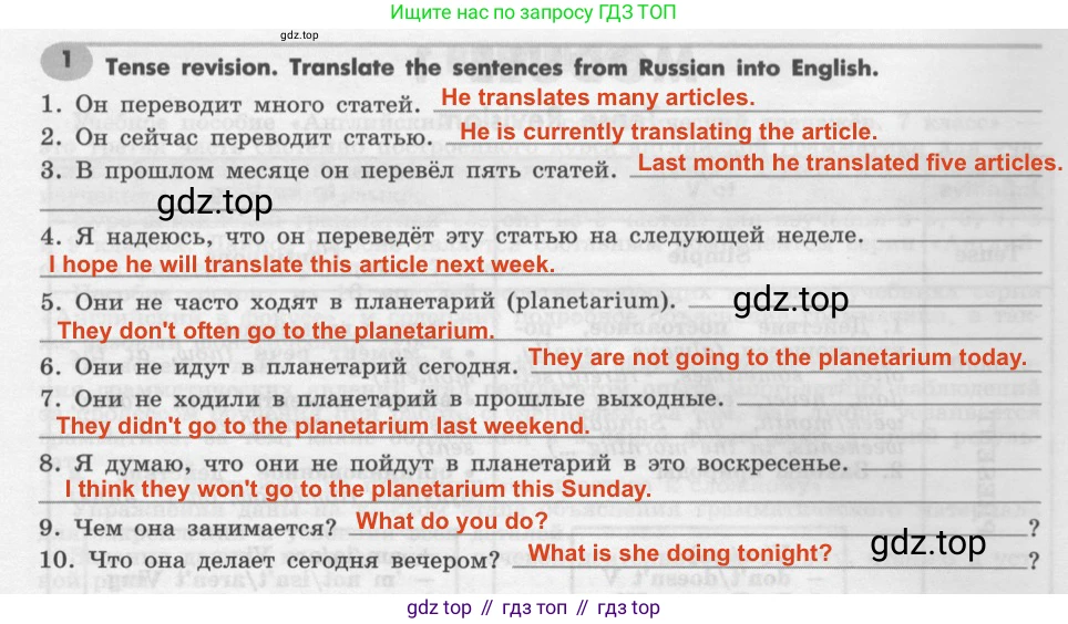 Английский язык (english), 7 класс Грамматический тренажёр, автор: Тимофеева Светлана Леонидовна, издательство Просвещение, Москва, 2023, красного цвета, страница 7, номер 1, Решение 2 (2019-2022)