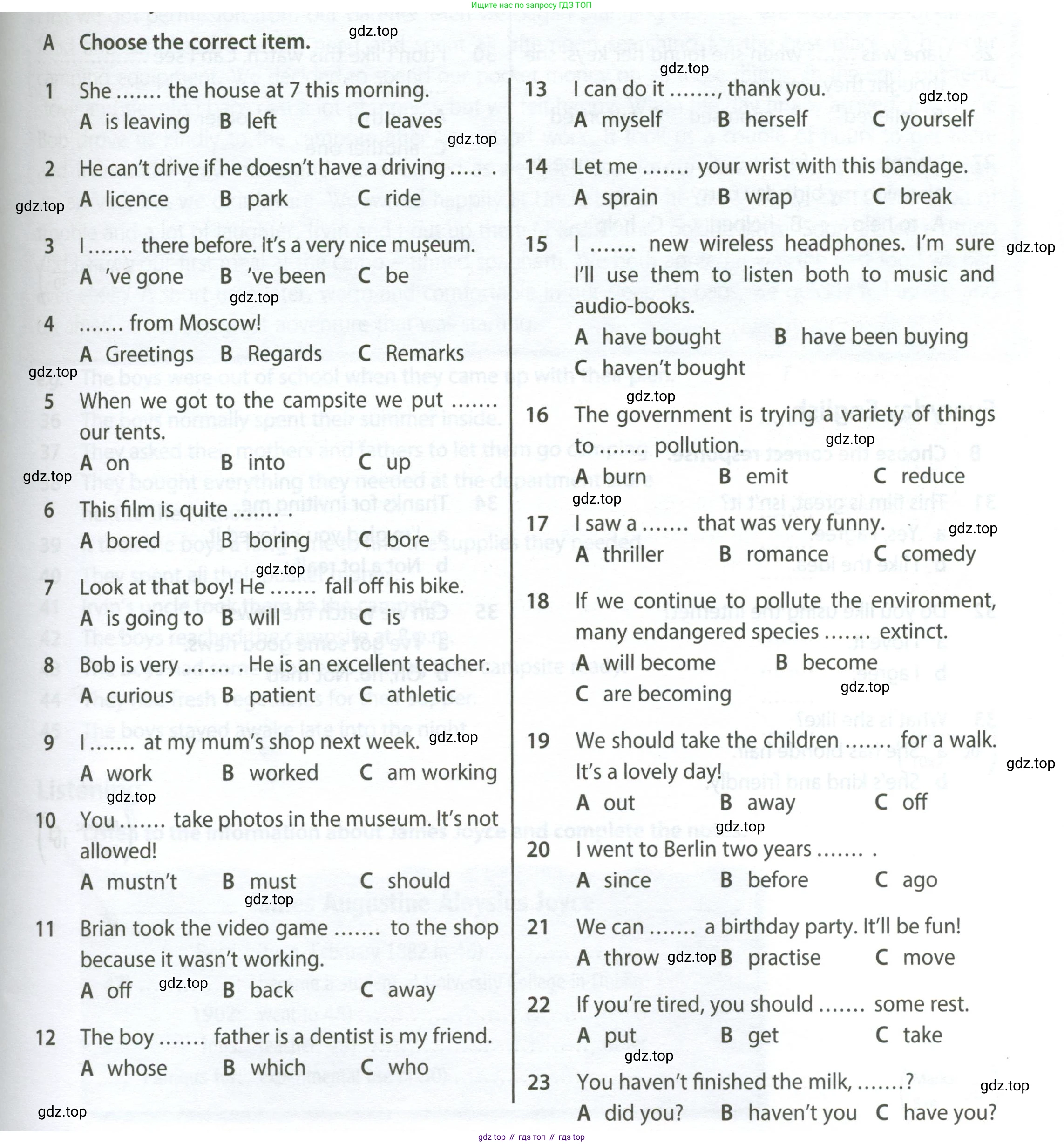 ГДЗ Английский язык (english), 7 класс контрольные задания (test booklet), авторы: Ваулина Юлия Евгеньевна (Vaulina Julia), Дули Дженни (Dooley Jenny), Подоляко Ольга Евгеньевна (Podolyako Olga), Эванс Вирджиния (Evans Virginia), издательство Просвещение, Москва, 2023, розового цвета, страница 89, номер A, Условие 2023-2027