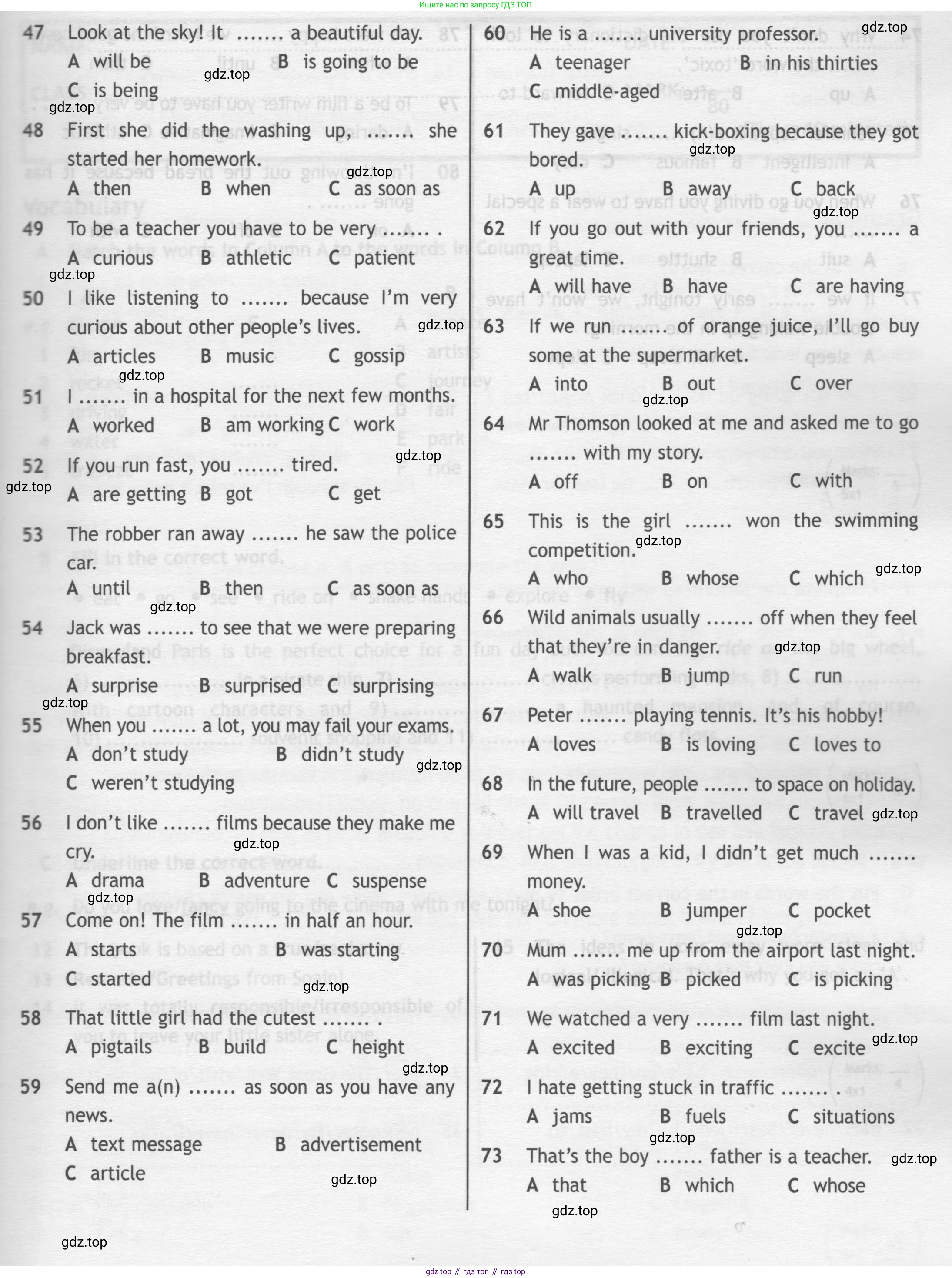 ГДЗ Английский язык (english), 7 класс контрольные задания (test booklet), авторы: Ваулина Юлия Евгеньевна (Vaulina Julia), Дули Дженни (Dooley Jenny), Подоляко Ольга Евгеньевна (Podolyako Olga), Эванс Вирджиния (Evans Virginia), издательство Просвещение, Москва, 2023, розового цвета, страница 45, номер A, Условие 2019-2022 (продолжение 3)