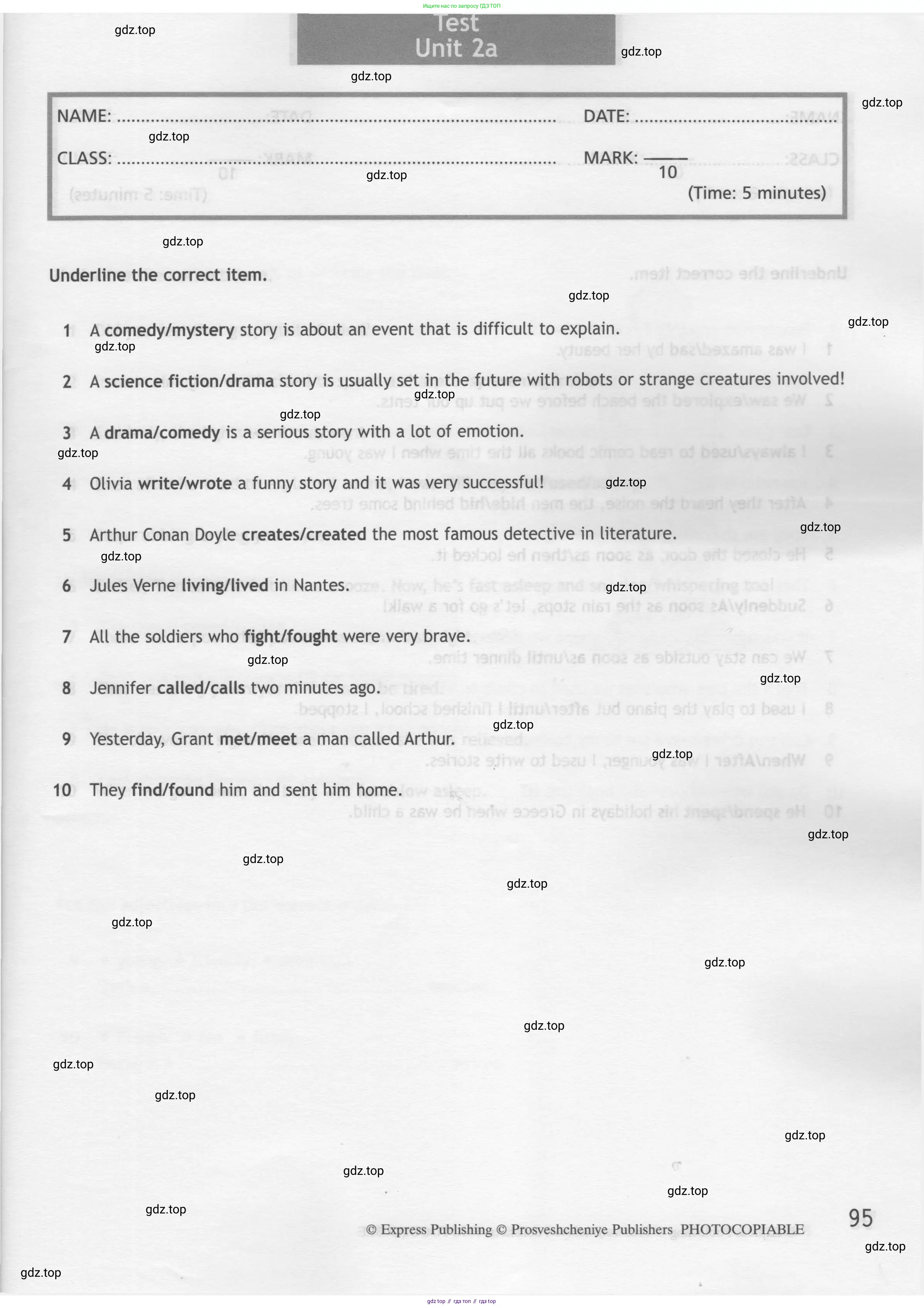 Английский язык (english), 7 класс контрольные задания (test booklet), авторы: Ваулина Юлия Евгеньевна (Vaulina Julia), Дули Дженни (Dooley Jenny), Подоляко Ольга Евгеньевна (Podolyako Olga), Эванс Вирджиния (Evans Virginia), издательство Просвещение, Москва, 2023, розового цвета, страница 95