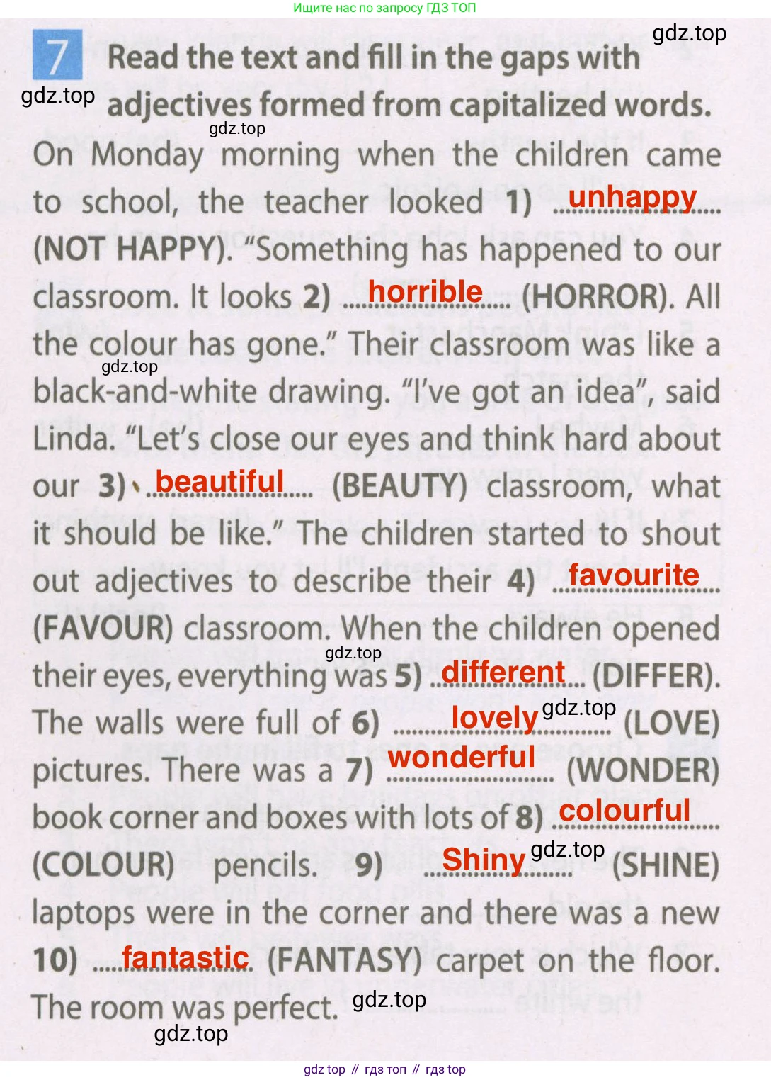 Английский язык (english), 7 класс Рабочая тетрадь (workbook), авторы: Ваулина Юлия Евгеньевна (Vaulina Julia), Дули Дженни (Dooley Jenny), Подоляко Ольга Евгеньевна (Podolyako Olga), Эванс Вирджиния (Evans Virginia), издательство Просвещение, Москва, 2023, красного цвета, страница 34, номер 7, Решение 2 (2023-2027)