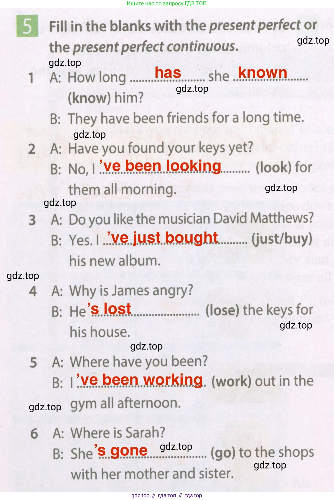 Английский язык (english), 7 класс Рабочая тетрадь (workbook), авторы: Ваулина Юлия Евгеньевна (Vaulina Julia), Дули Дженни (Dooley Jenny), Подоляко Ольга Евгеньевна (Podolyako Olga), Эванс Вирджиния (Evans Virginia), издательство Просвещение, Москва, 2023, красного цвета, страница 58, номер 5, Решение 2 (2023-2027)