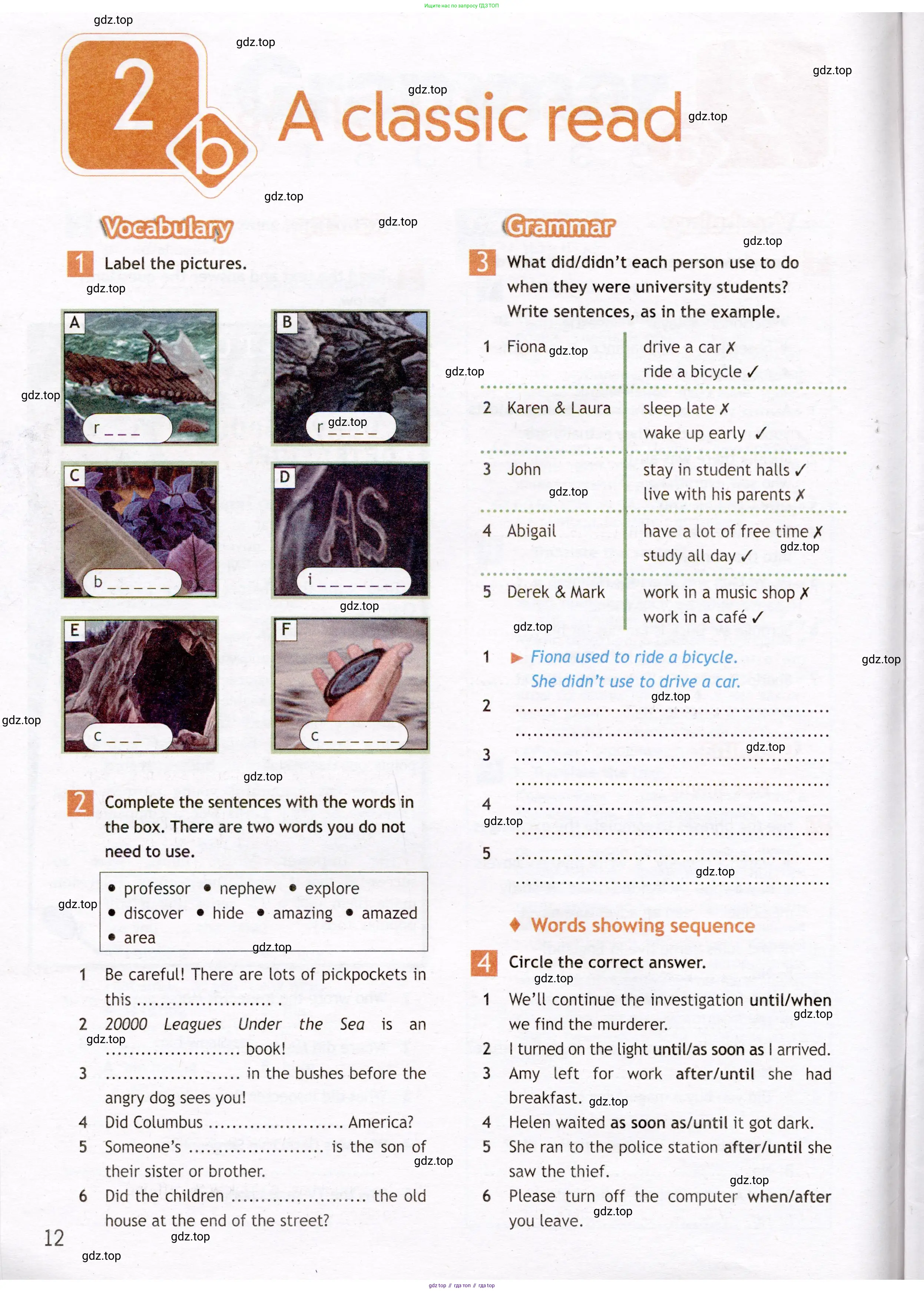 Английский язык (english), 7 класс Рабочая тетрадь (workbook), авторы: Ваулина Юлия Евгеньевна (Vaulina Julia), Дули Дженни (Dooley Jenny), Подоляко Ольга Евгеньевна (Podolyako Olga), Эванс Вирджиния (Evans Virginia), издательство Просвещение, Москва, 2023, красного цвета, страница 12