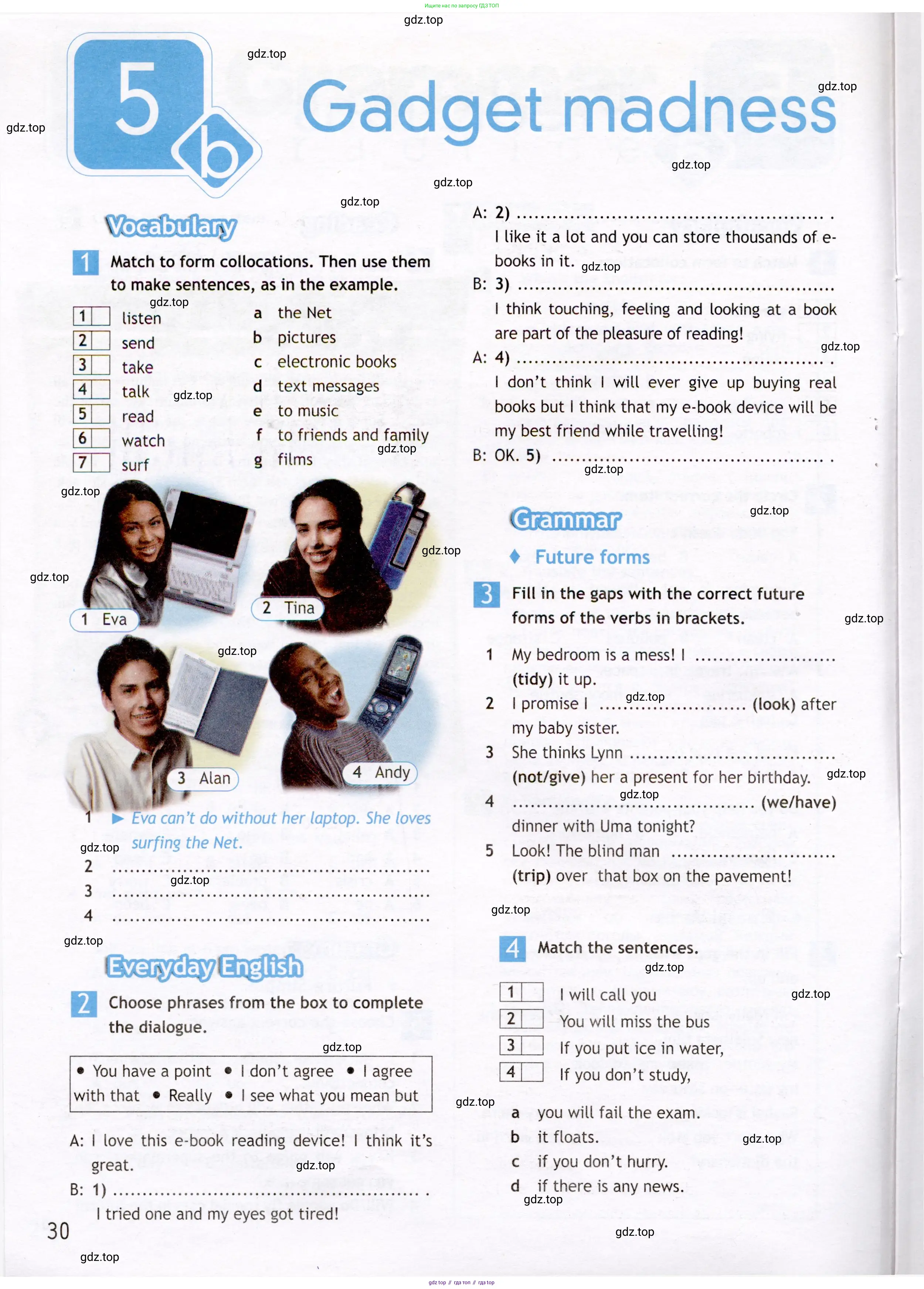 Английский язык (english), 7 класс Рабочая тетрадь (workbook), авторы: Ваулина Юлия Евгеньевна (Vaulina Julia), Дули Дженни (Dooley Jenny), Подоляко Ольга Евгеньевна (Podolyako Olga), Эванс Вирджиния (Evans Virginia), издательство Просвещение, Москва, 2023, красного цвета, страница 30