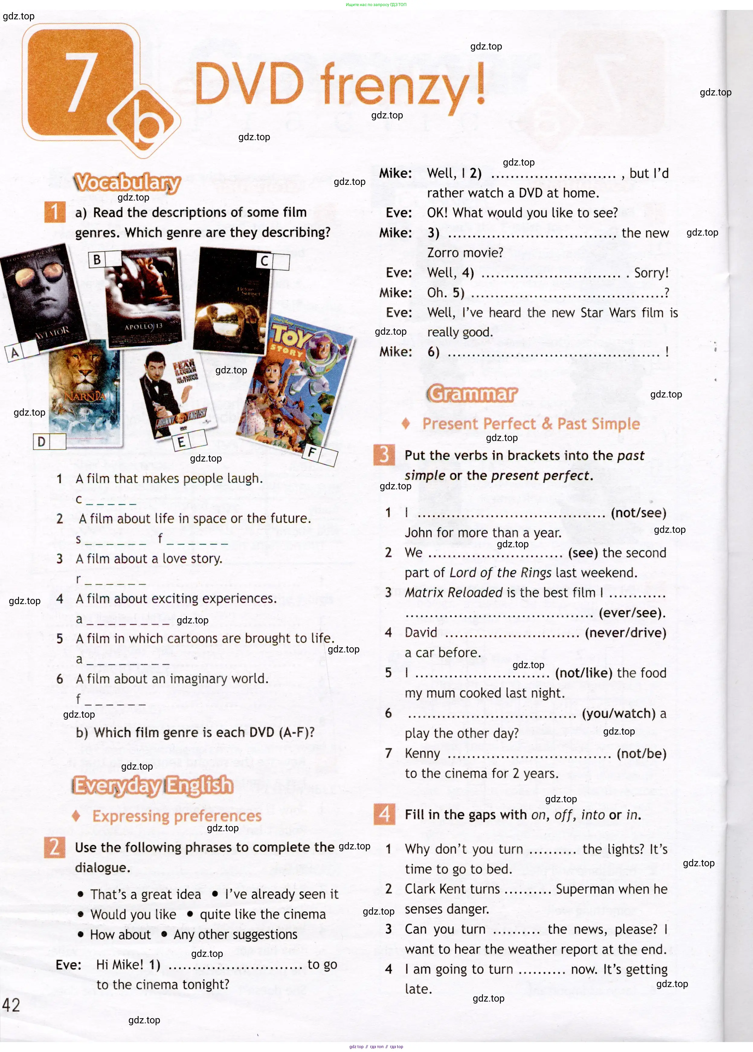 Английский язык (english), 7 класс Рабочая тетрадь (workbook), авторы: Ваулина Юлия Евгеньевна (Vaulina Julia), Дули Дженни (Dooley Jenny), Подоляко Ольга Евгеньевна (Podolyako Olga), Эванс Вирджиния (Evans Virginia), издательство Просвещение, Москва, 2023, красного цвета, страница 42