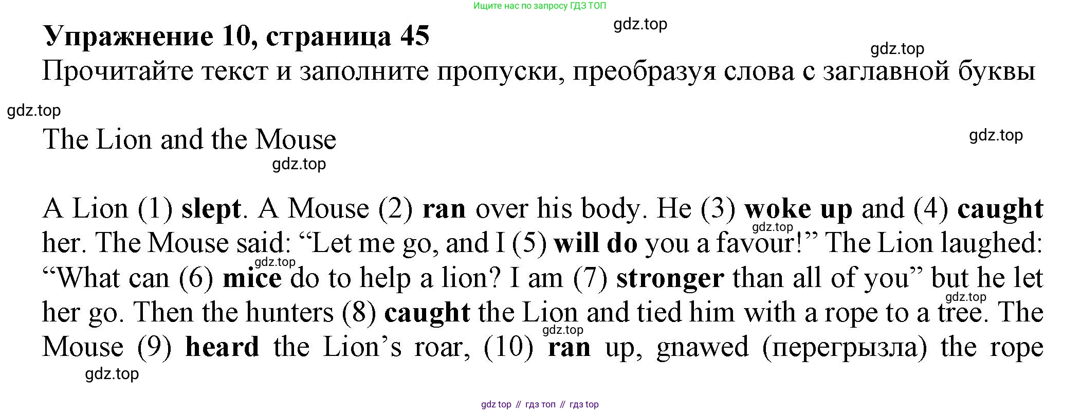 ГДЗ Английский язык (english), 7 класс Тренировочные упражнения в формате ОГЭ (ГИА), авторы: Ваулина Юлия Евгеньевна (Vaulina Julia), Подоляко Ольга Евгеньевна (Podolyako Olga), издательство Просвещение, Москва, 2023, оранжевого цвета, страница 45, номер 10, Решение 1 (2023-2027)