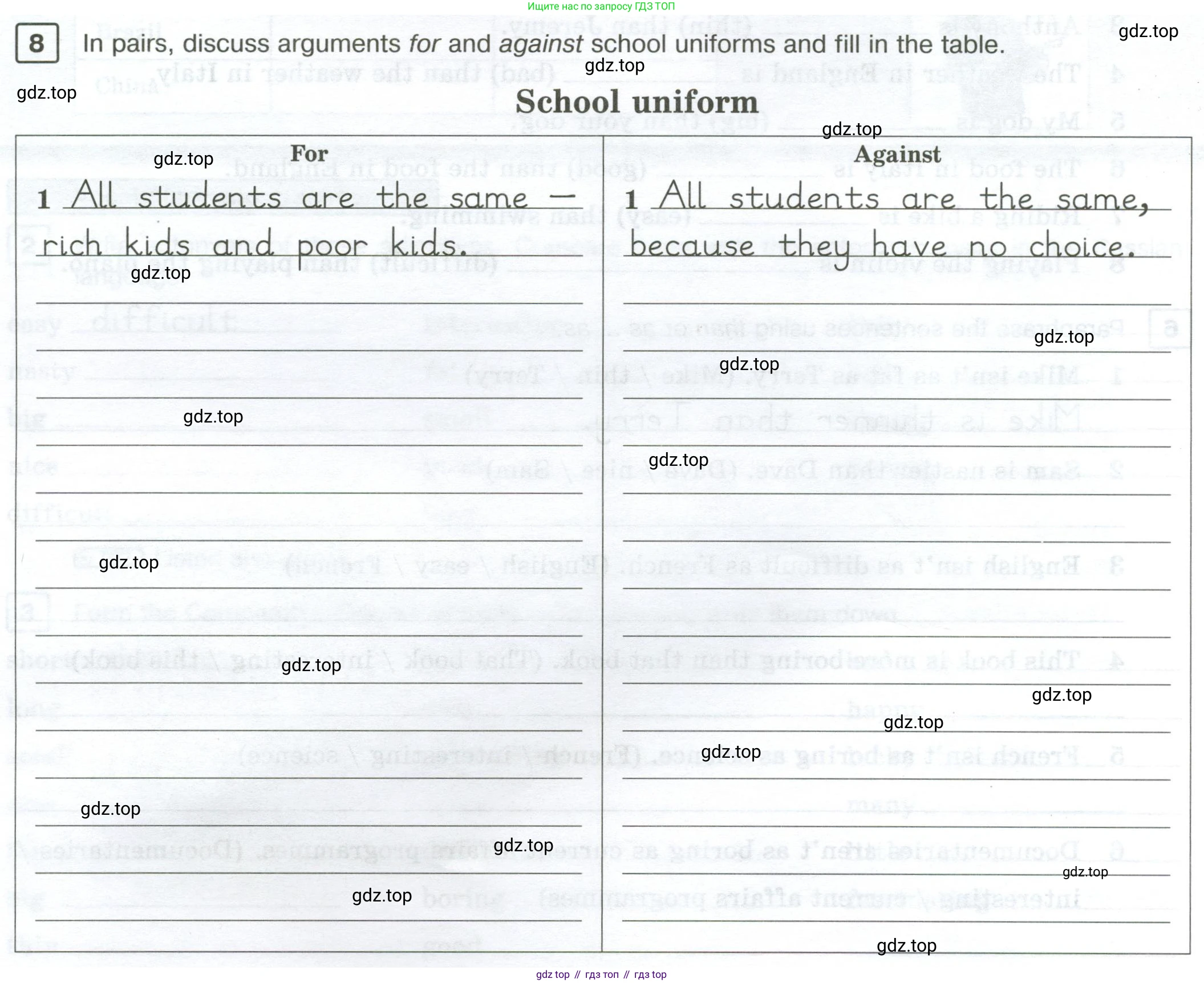 Английский язык (english), 7 класс Рабочая тетрадь (workbook), авторы: Вербицкая Мария Валерьевна (Verbitskaya Maria), Гаярделли Мариса (Gaiardelli Marisa ), Редли Пауль (Radley Paul), Миндрул Ольга Сергеевна (Mindrul Olga), издательство Просвещение, Москва, 2021, белого цвета, страница 6, номер 8, Условие