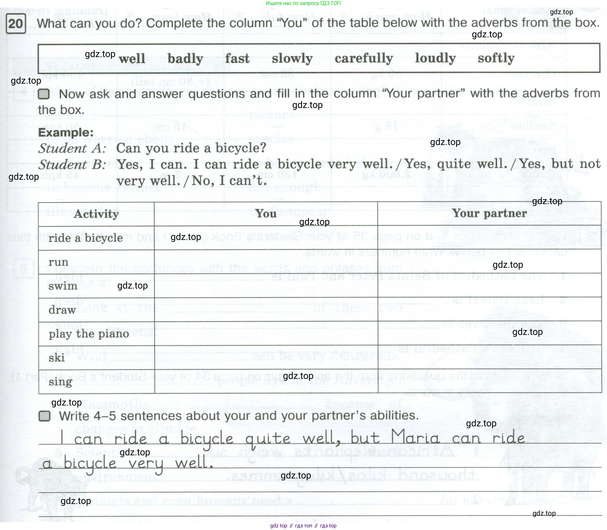 Английский язык (english), 7 класс Рабочая тетрадь (workbook), авторы: Вербицкая Мария Валерьевна (Verbitskaya Maria), Гаярделли Мариса (Gaiardelli Marisa ), Редли Пауль (Radley Paul), Миндрул Ольга Сергеевна (Mindrul Olga), издательство Просвещение, Москва, 2021, белого цвета, страница 23, номер 20, Условие