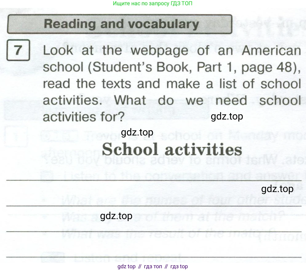 Английский язык (english), 7 класс Рабочая тетрадь (workbook), авторы: Вербицкая Мария Валерьевна (Verbitskaya Maria), Гаярделли Мариса (Gaiardelli Marisa ), Редли Пауль (Radley Paul), Миндрул Ольга Сергеевна (Mindrul Olga), издательство Просвещение, Москва, 2021, белого цвета, страница 36, номер 7, Условие
