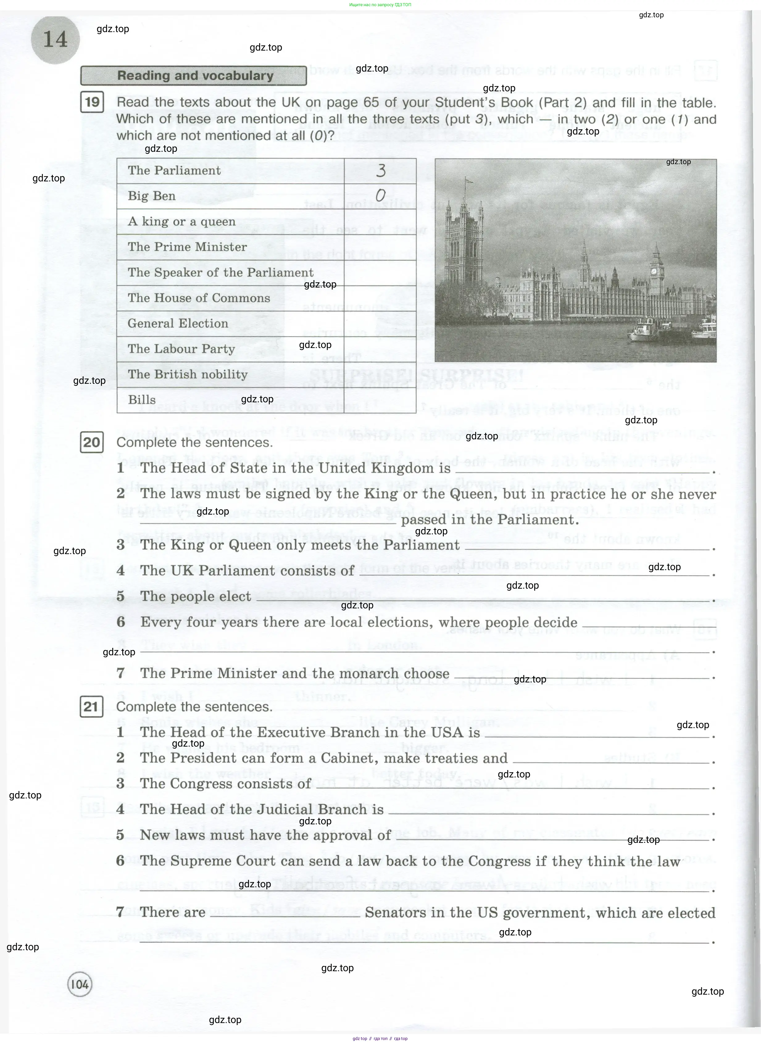 Английский язык (english), 7 класс Рабочая тетрадь (workbook), авторы: Вербицкая Мария Валерьевна (Verbitskaya Maria), Гаярделли Мариса (Gaiardelli Marisa ), Редли Пауль (Radley Paul), Миндрул Ольга Сергеевна (Mindrul Olga), издательство Просвещение, Москва, 2021, белого цвета, страница 104