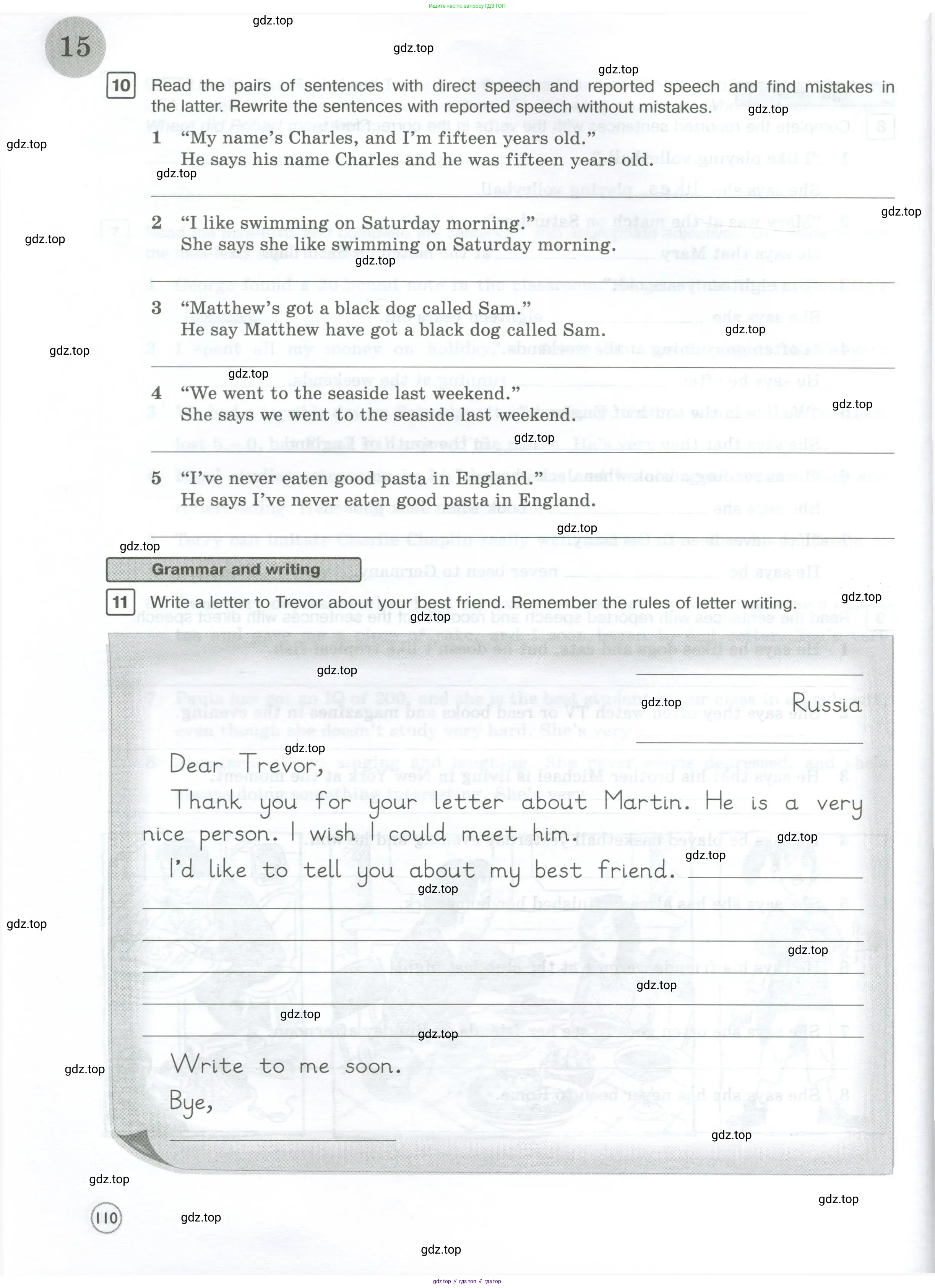 Английский язык (english), 7 класс Рабочая тетрадь (workbook), авторы: Вербицкая Мария Валерьевна (Verbitskaya Maria), Гаярделли Мариса (Gaiardelli Marisa ), Редли Пауль (Radley Paul), Миндрул Ольга Сергеевна (Mindrul Olga), издательство Просвещение, Москва, 2021, белого цвета, страница 110