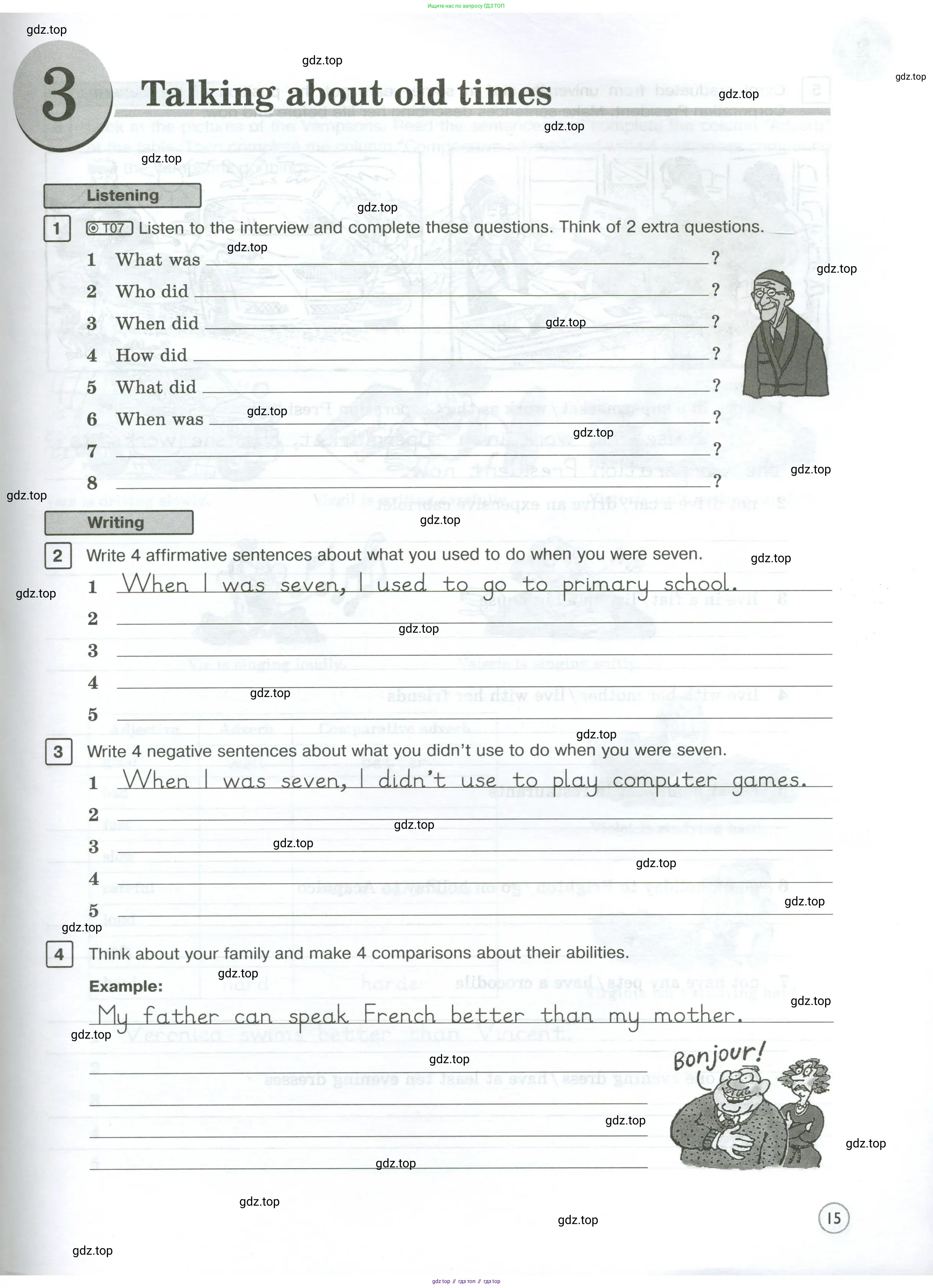 Английский язык (english), 7 класс Рабочая тетрадь (workbook), авторы: Вербицкая Мария Валерьевна (Verbitskaya Maria), Гаярделли Мариса (Gaiardelli Marisa ), Редли Пауль (Radley Paul), Миндрул Ольга Сергеевна (Mindrul Olga), издательство Просвещение, Москва, 2021, белого цвета, страница 15