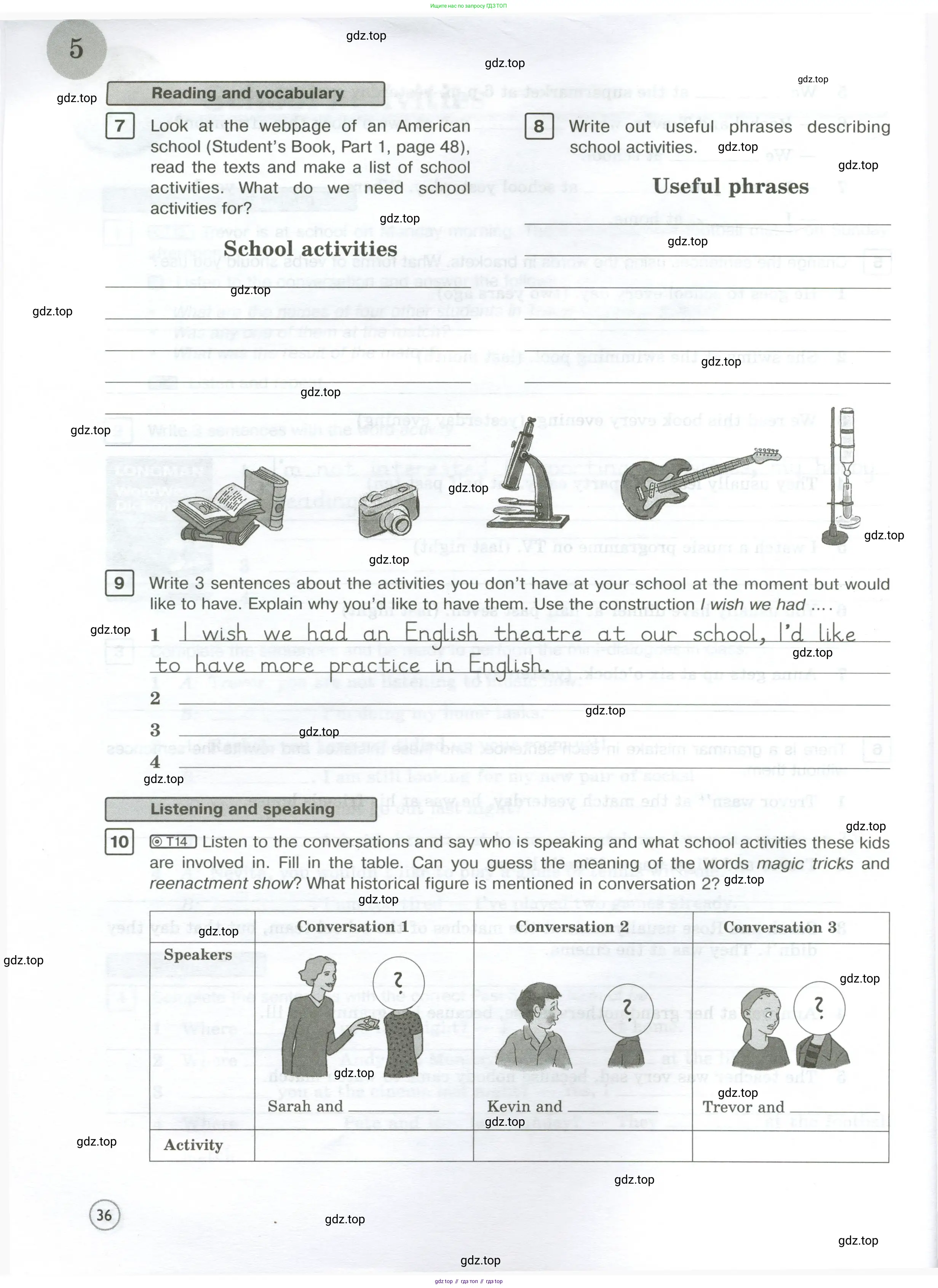 Английский язык (english), 7 класс Рабочая тетрадь (workbook), авторы: Вербицкая Мария Валерьевна (Verbitskaya Maria), Гаярделли Мариса (Gaiardelli Marisa ), Редли Пауль (Radley Paul), Миндрул Ольга Сергеевна (Mindrul Olga), издательство Просвещение, Москва, 2021, белого цвета, страница 36