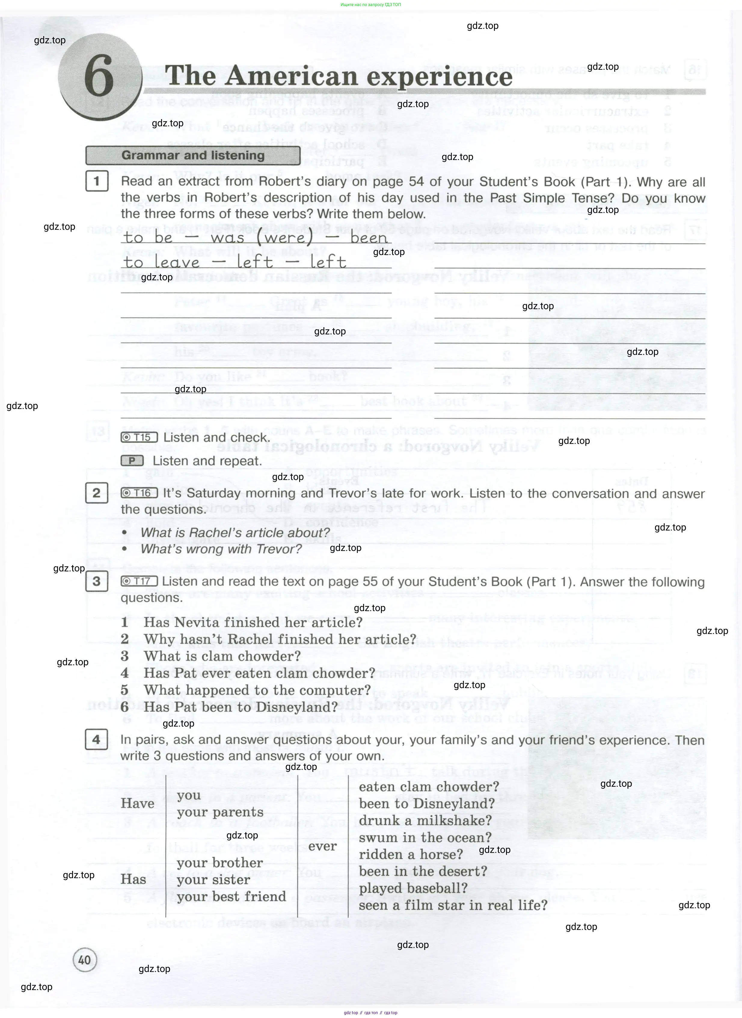 Английский язык (english), 7 класс Рабочая тетрадь (workbook), авторы: Вербицкая Мария Валерьевна (Verbitskaya Maria), Гаярделли Мариса (Gaiardelli Marisa ), Редли Пауль (Radley Paul), Миндрул Ольга Сергеевна (Mindrul Olga), издательство Просвещение, Москва, 2021, белого цвета, страница 40