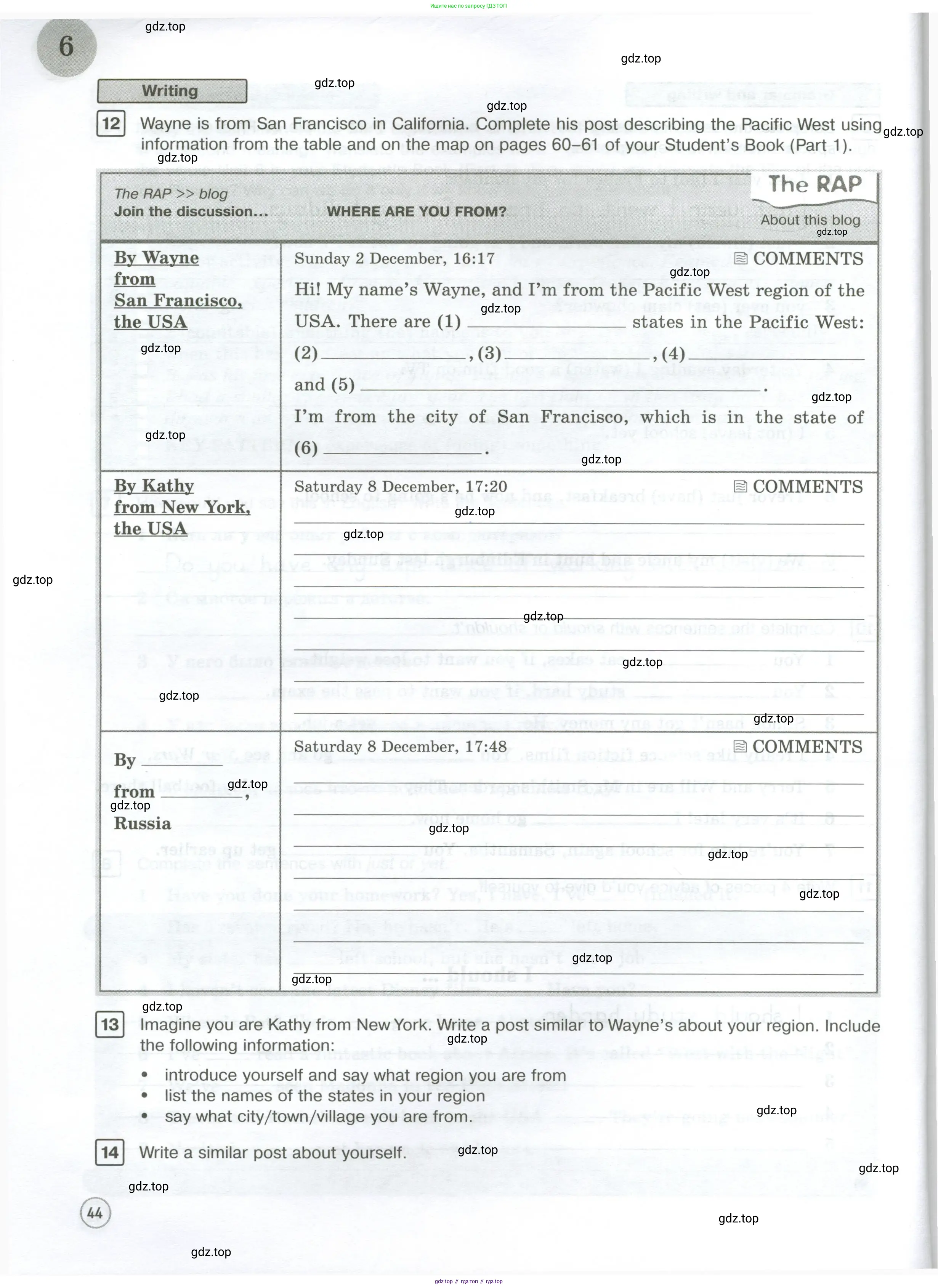 Английский язык (english), 7 класс Рабочая тетрадь (workbook), авторы: Вербицкая Мария Валерьевна (Verbitskaya Maria), Гаярделли Мариса (Gaiardelli Marisa ), Редли Пауль (Radley Paul), Миндрул Ольга Сергеевна (Mindrul Olga), издательство Просвещение, Москва, 2021, белого цвета, страница 44