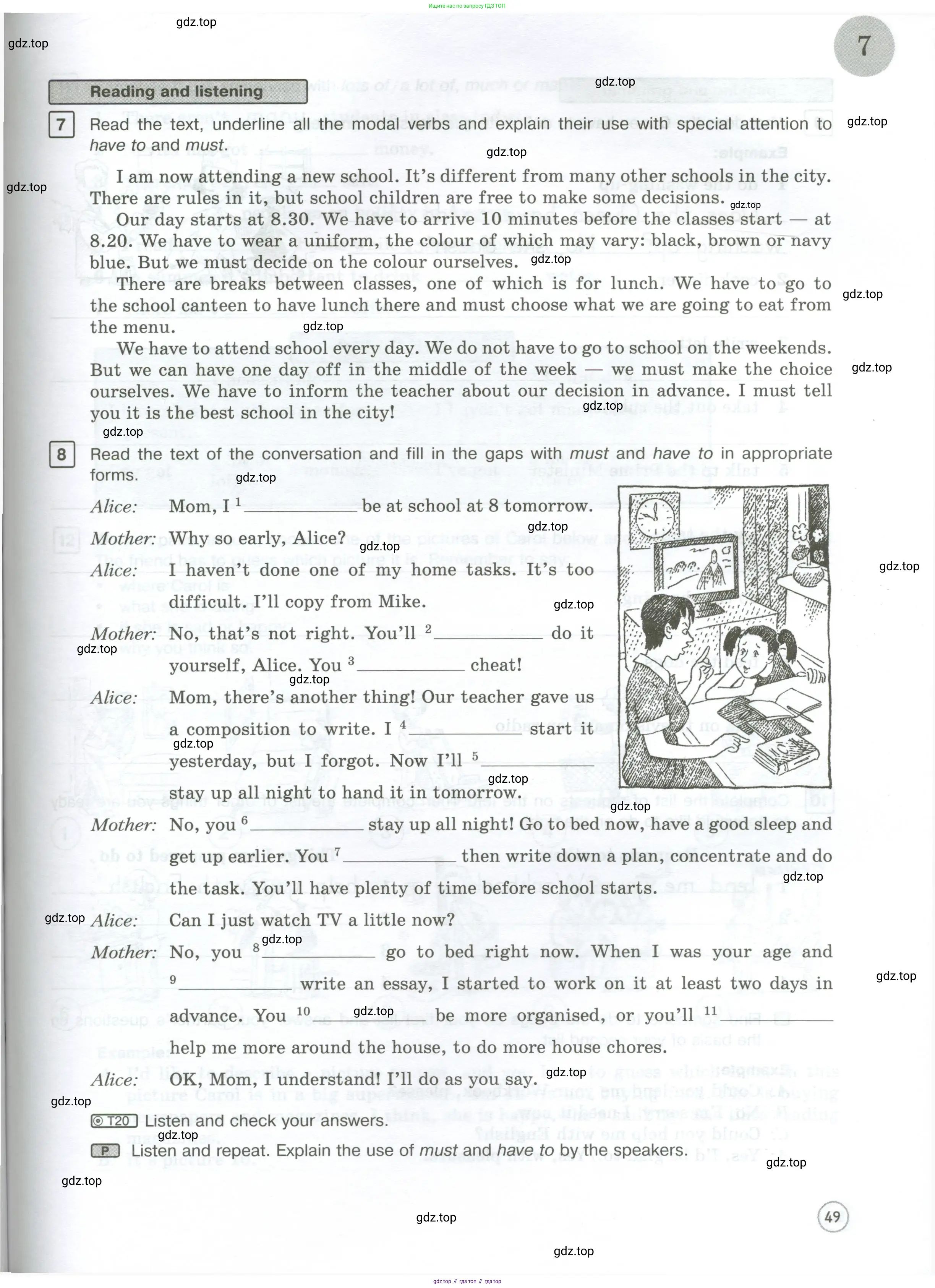 Английский язык (english), 7 класс Рабочая тетрадь (workbook), авторы: Вербицкая Мария Валерьевна (Verbitskaya Maria), Гаярделли Мариса (Gaiardelli Marisa ), Редли Пауль (Radley Paul), Миндрул Ольга Сергеевна (Mindrul Olga), издательство Просвещение, Москва, 2021, белого цвета, страница 49
