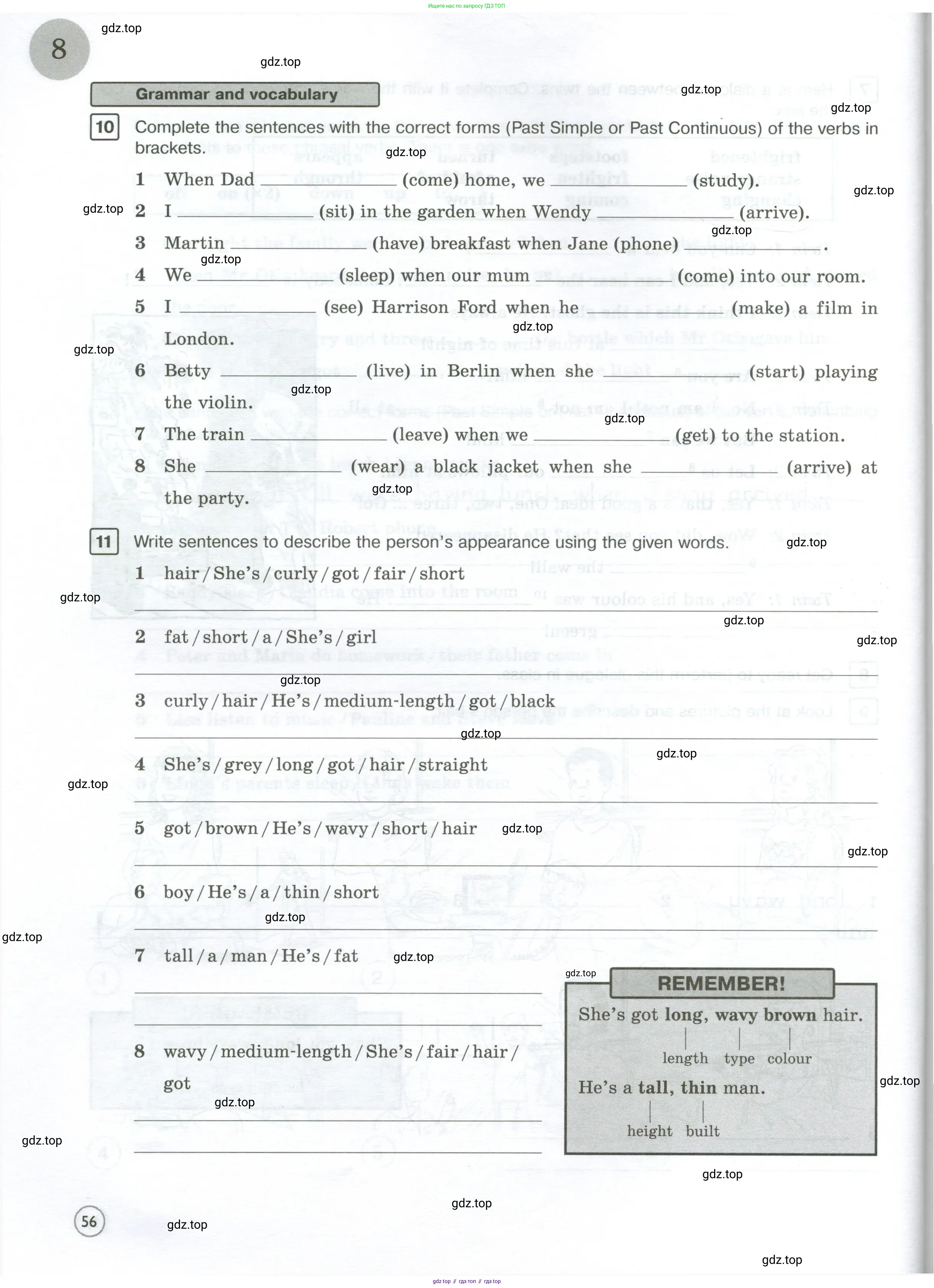 Английский язык (english), 7 класс Рабочая тетрадь (workbook), авторы: Вербицкая Мария Валерьевна (Verbitskaya Maria), Гаярделли Мариса (Gaiardelli Marisa ), Редли Пауль (Radley Paul), Миндрул Ольга Сергеевна (Mindrul Olga), издательство Просвещение, Москва, 2021, белого цвета, страница 56